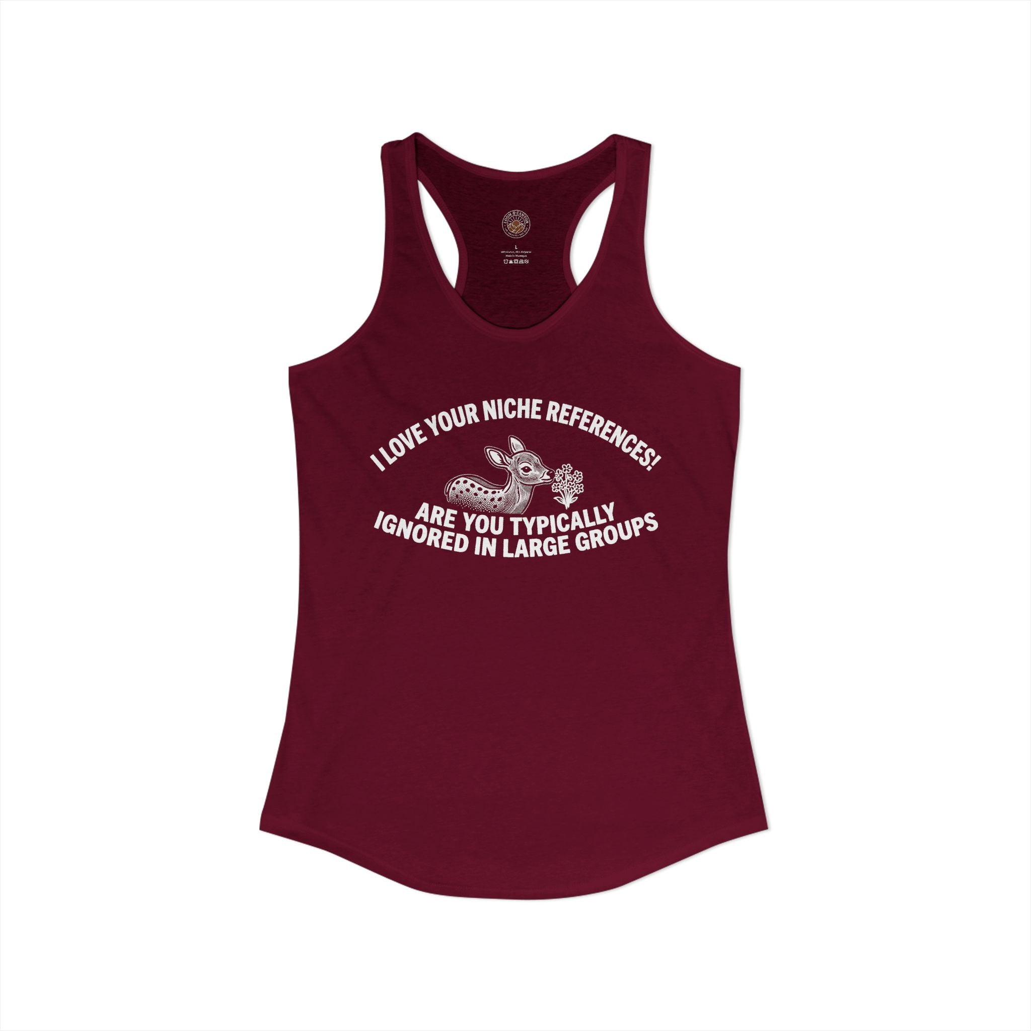 "Are you Typically Ignored In Large Groups" Funny Meme Women's Graphic Racerback Tank