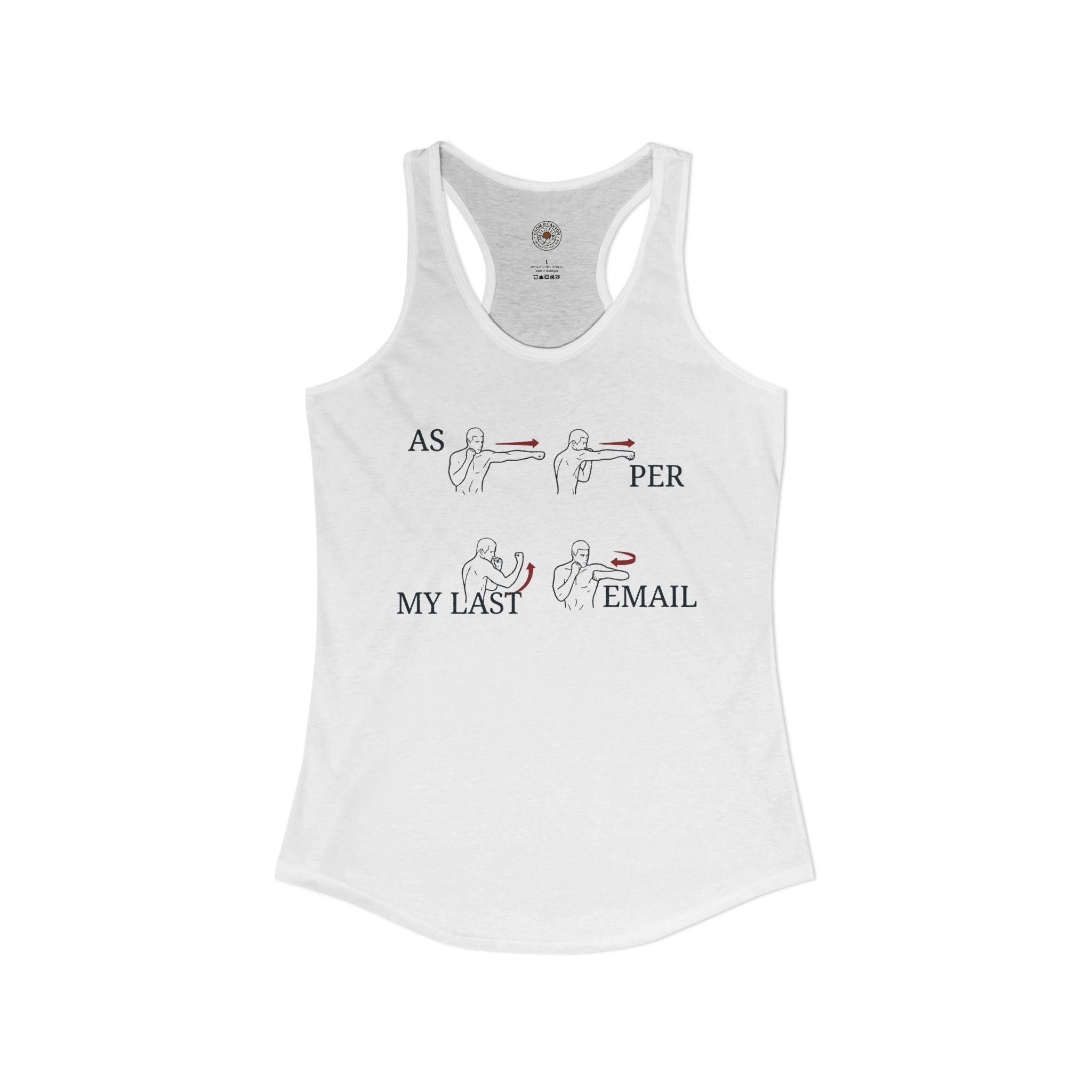 "As Per My Last Email" Funny Meme Women's Graphic Racerback Tank