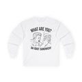 "What Are You? An Idiot Sandwich!" Funny Meme Men/Unisex Graphic Long Sleeve T-Shirt