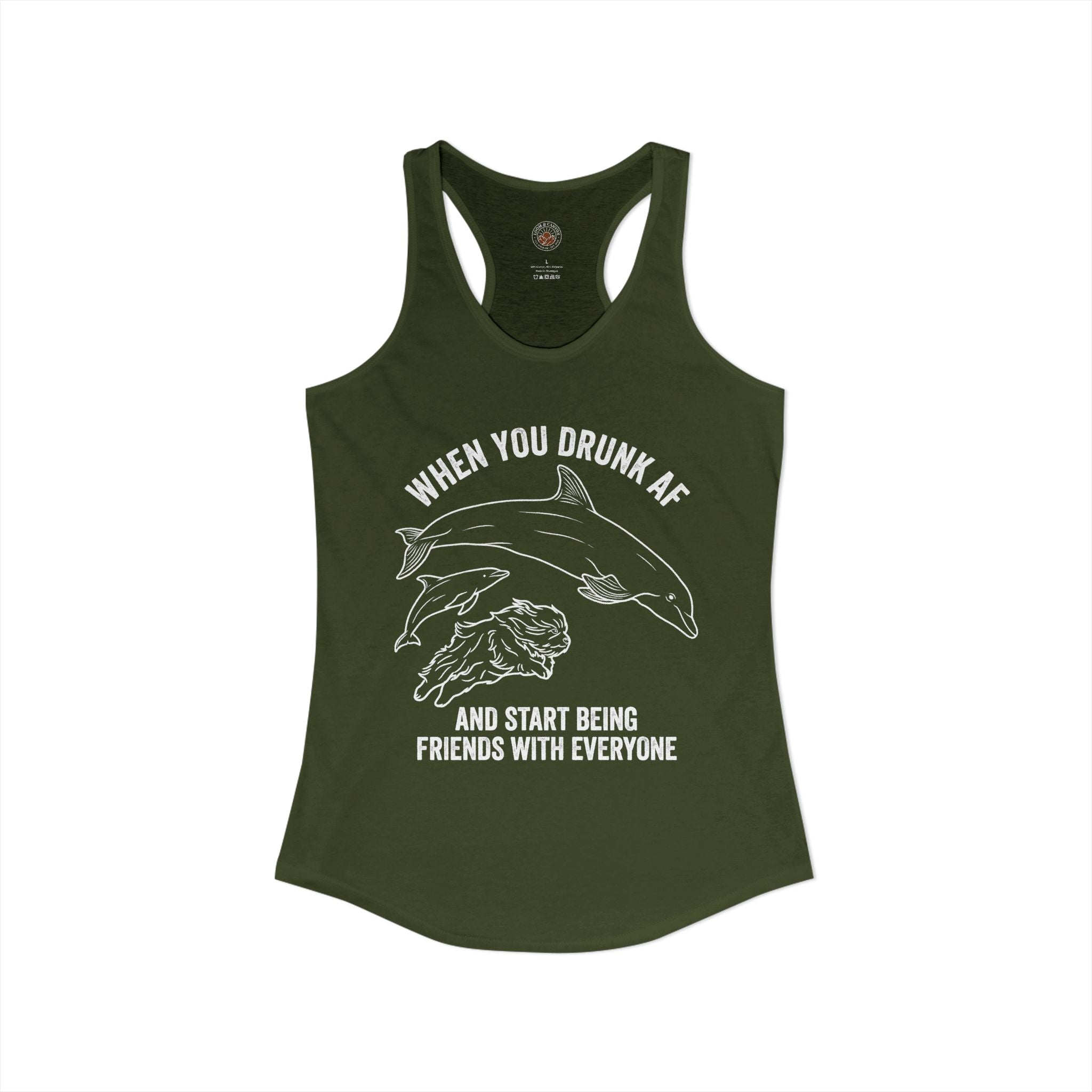 "When You Drunk AF" Funny Meme Women's Graphic Racerback Tank