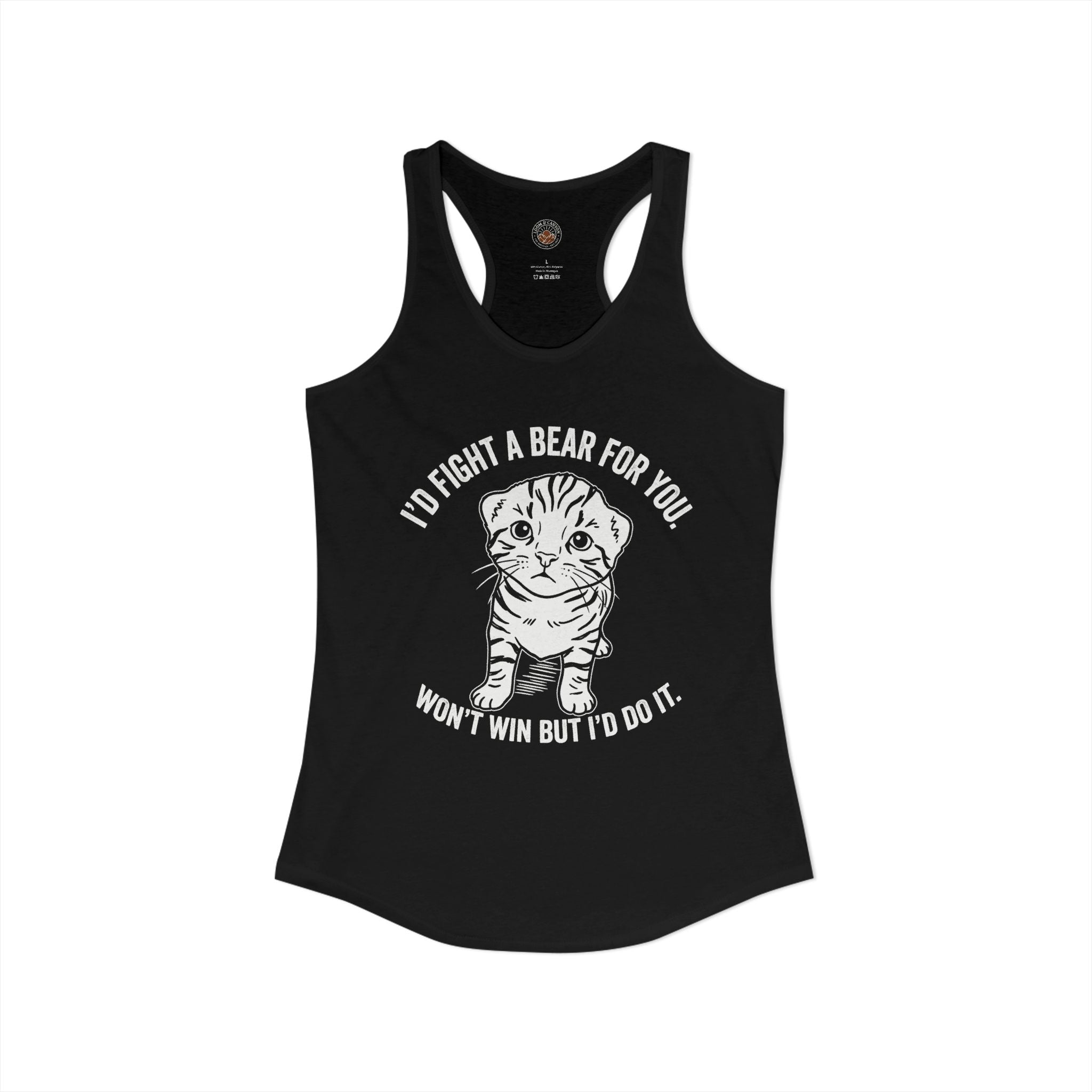 "I'd Fight A Bear For You" Funny Meme Women's Graphic Racerback Tank