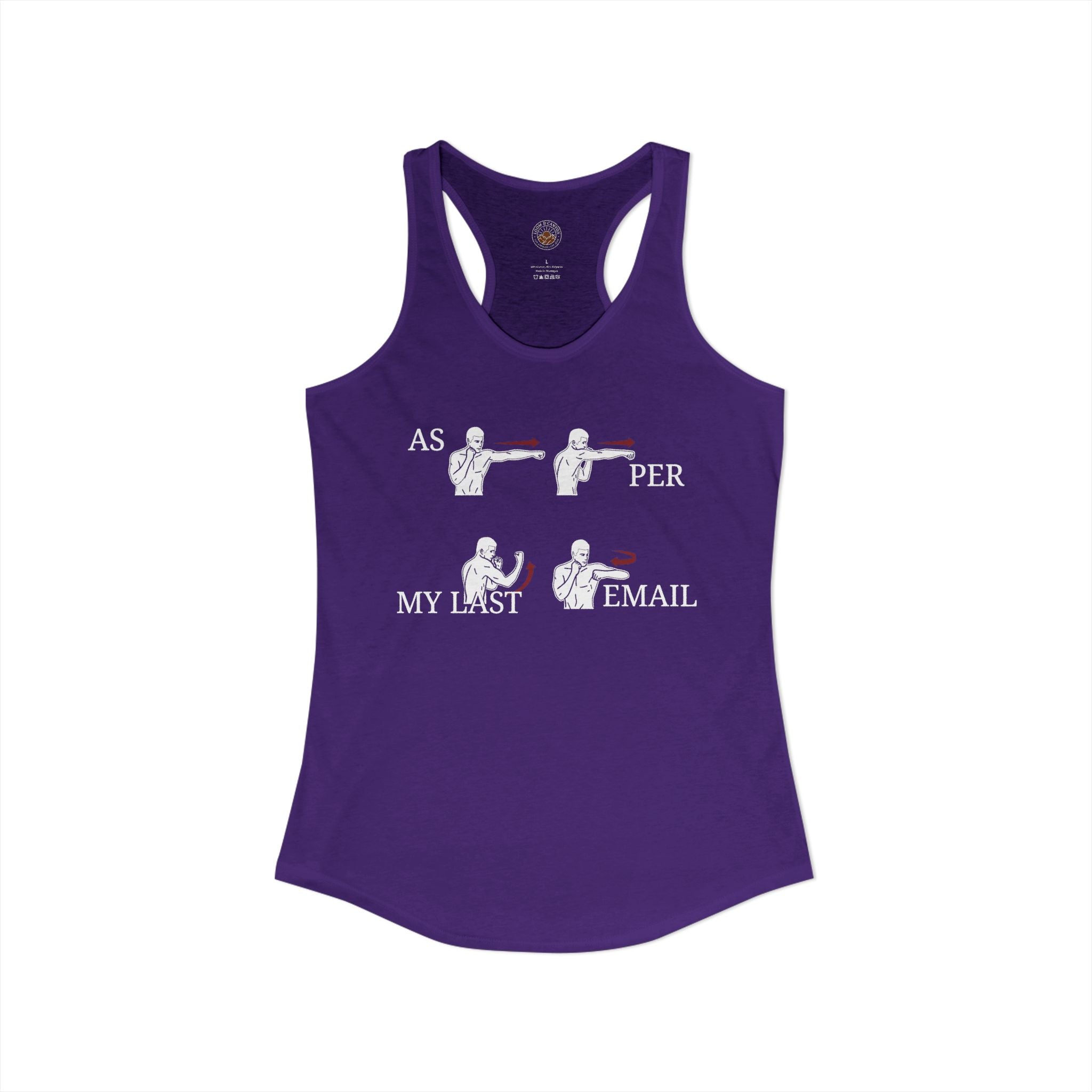 "As Per My Last Email" Funny Meme Women's Graphic Racerback Tank