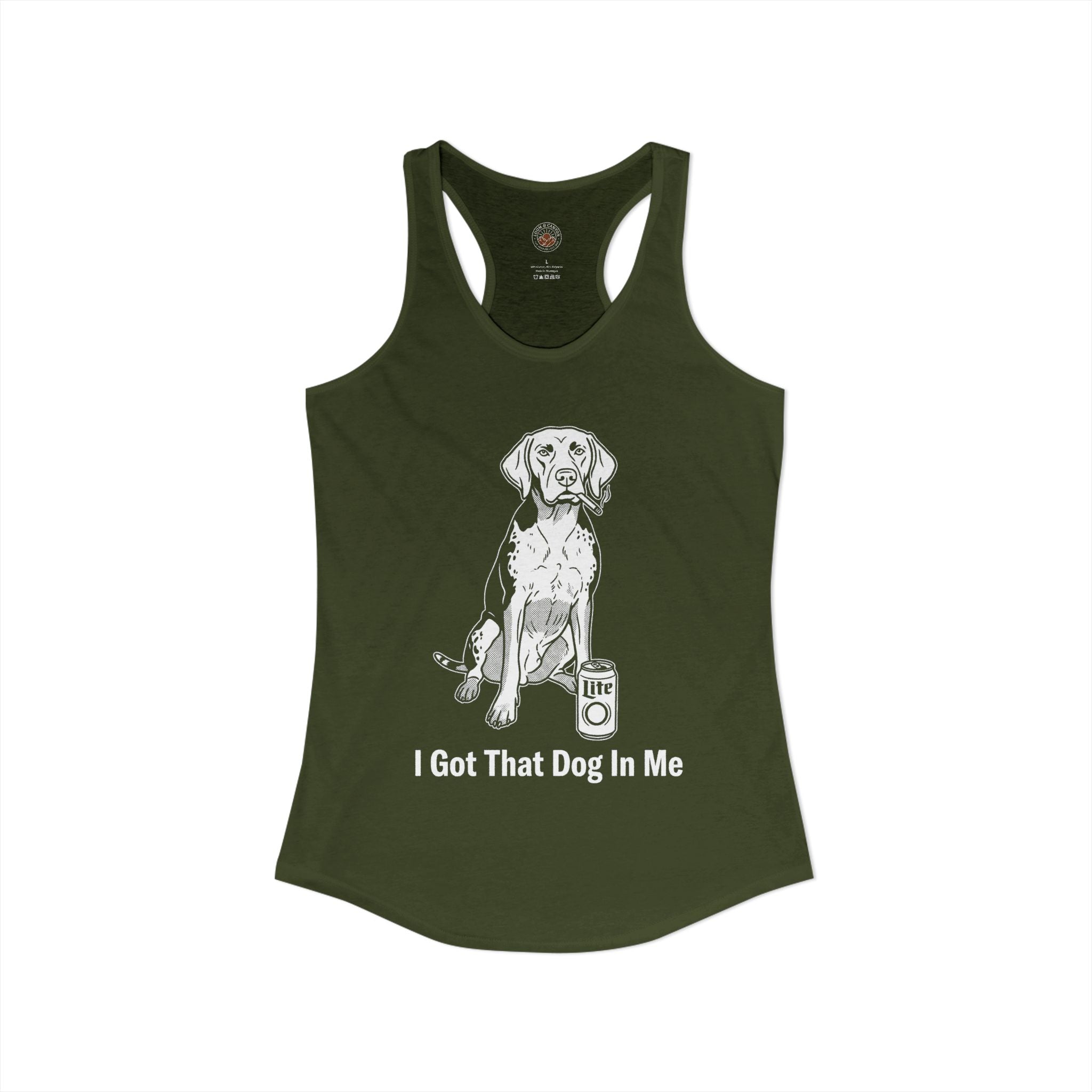 "I Got That Dog In Me" Funny Meme Women's Graphic Racerback Tank