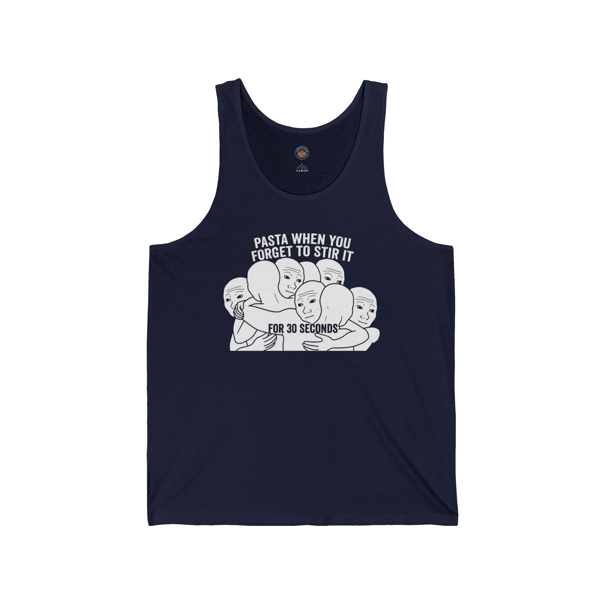 "Pasta When You Forget to Stir It for 30 Seconds" Funny Meme Men/Unisex Graphic Tank