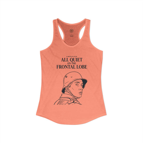 "All Quiet On The Frontal Lobe" Funny Meme Women's Graphic Racerback Tank
