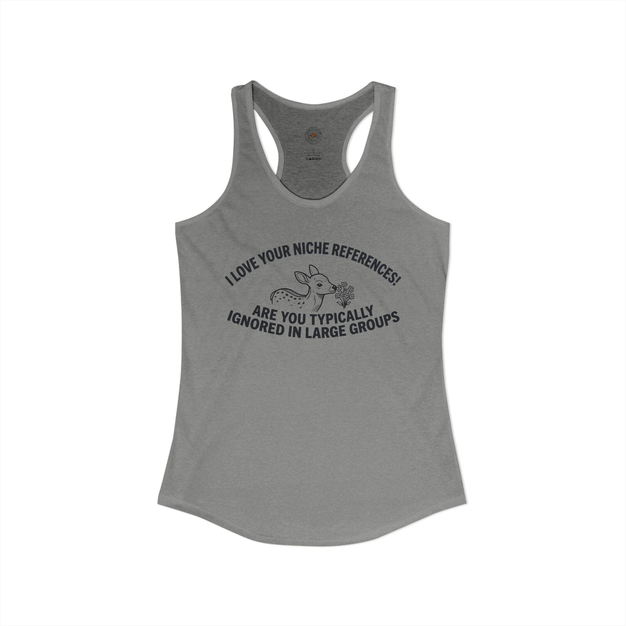 "Are you Typically Ignored In Large Groups" Funny Meme Women's Graphic Racerback Tank