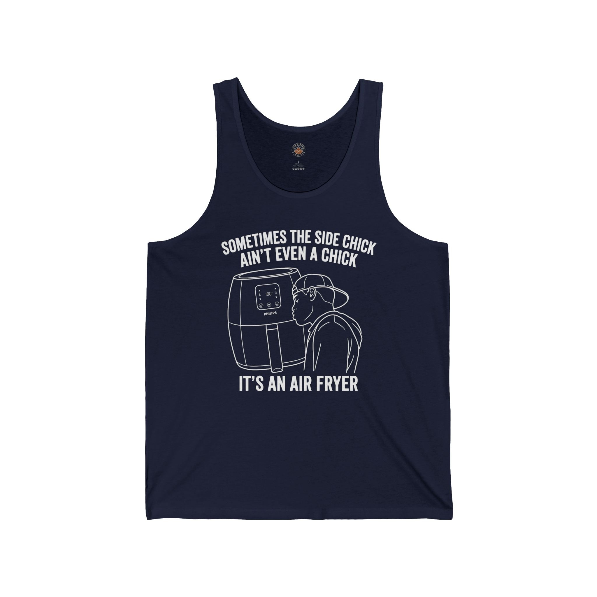 “Sometimes The Side Chick Ain’t Even A Chick, It’s An Air Fryer” Funny Meme Mens/Unisex Graphic Tank