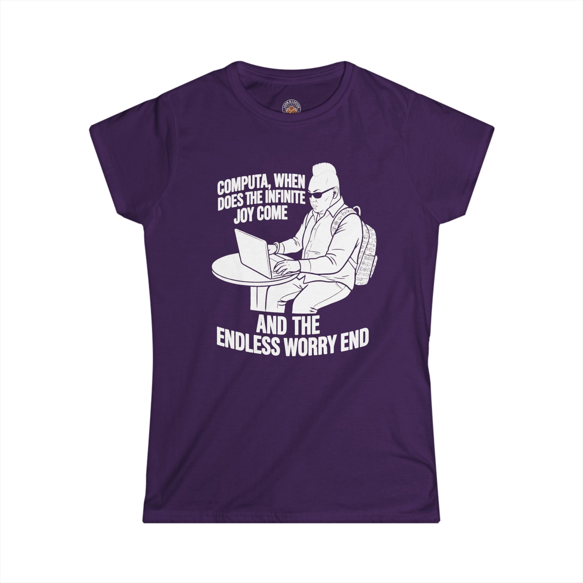 "Computa, When Does The Infinite Joy Come" Funny Meme Women's Graphic T-Shirt