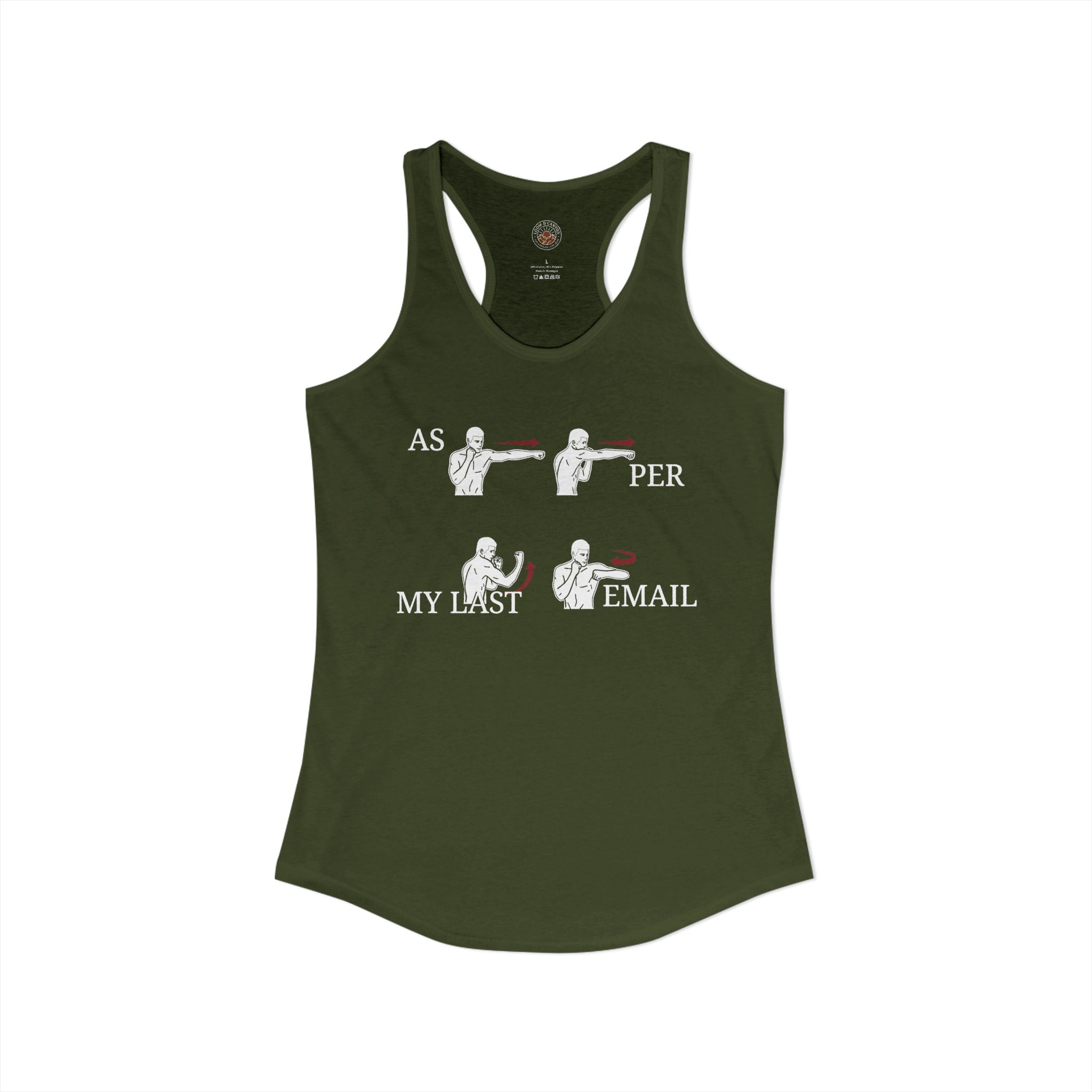 "As Per My Last Email" Funny Meme Women's Graphic Racerback Tank