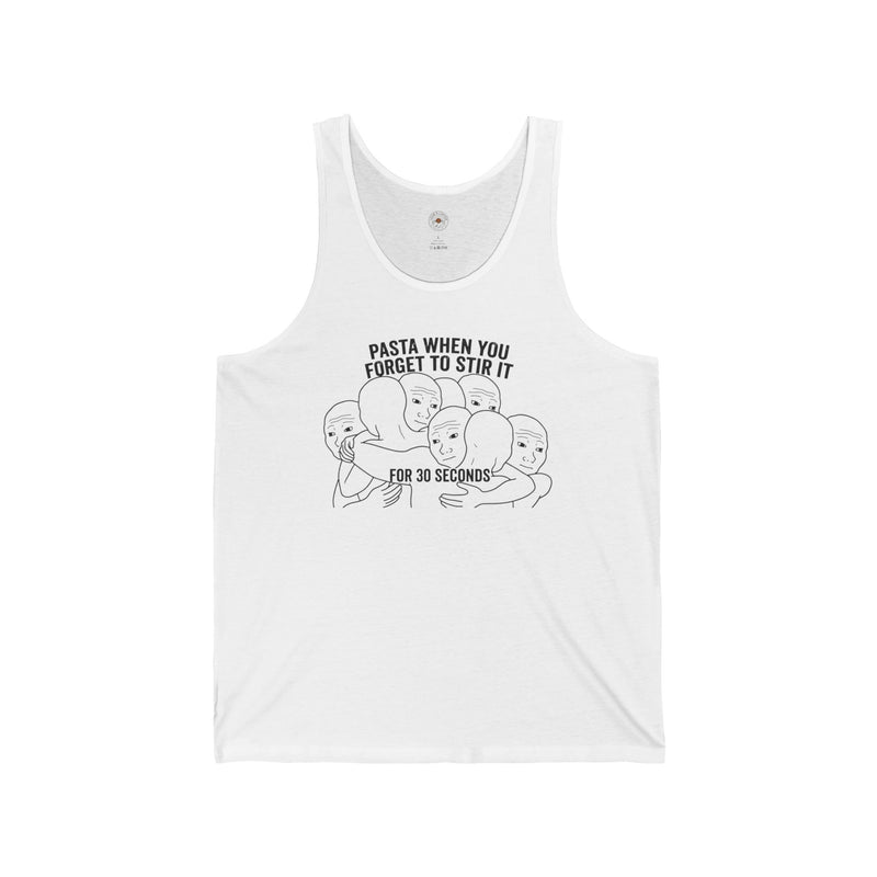 "Pasta When You Forget to Stir It for 30 Seconds" Funny Meme Men/Unisex Graphic Tank