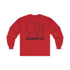 "Address The Elephant" Funny Meme Men/Unisex Graphic Long Sleeve T-Shirt