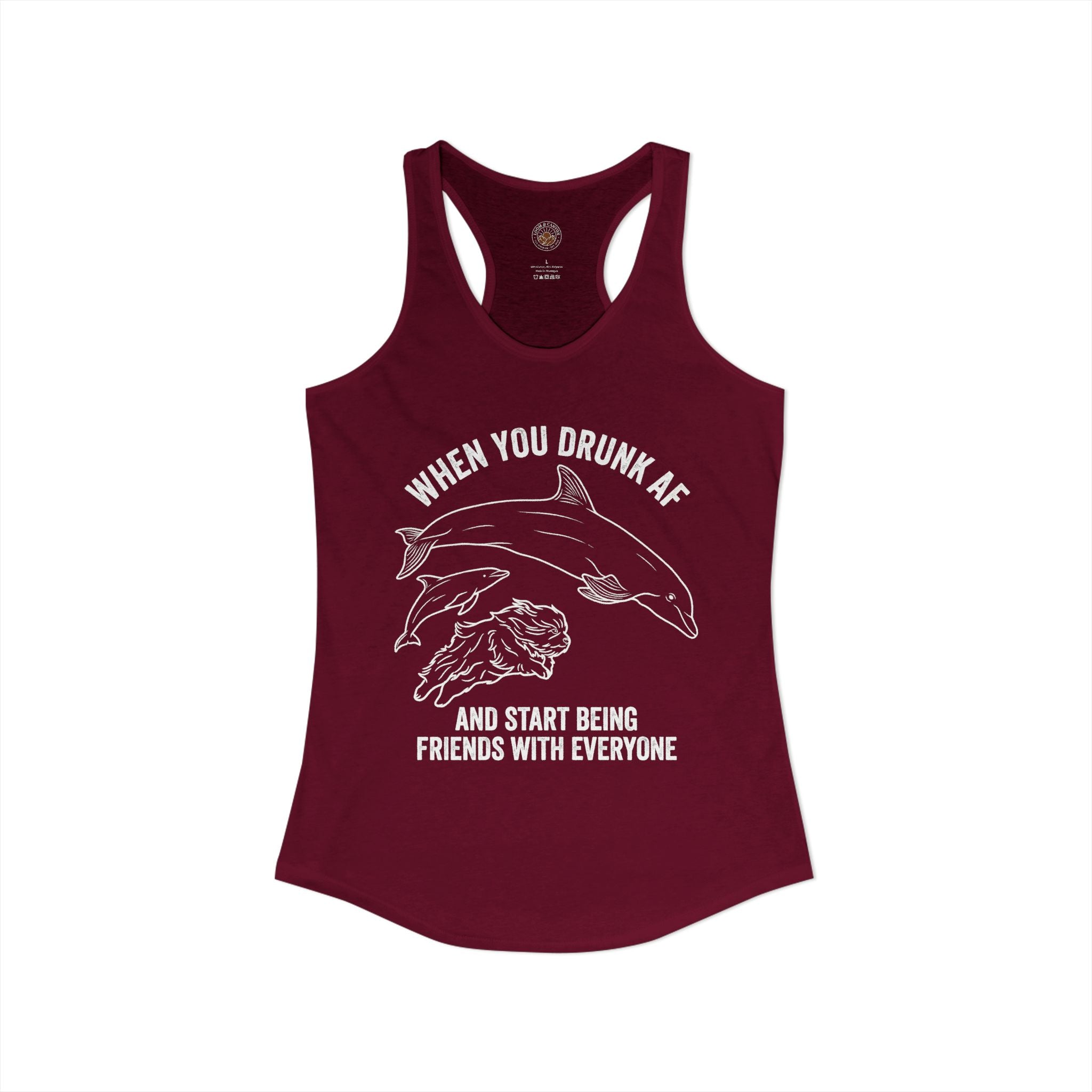 "When You Drunk AF" Funny Meme Women's Graphic Racerback Tank
