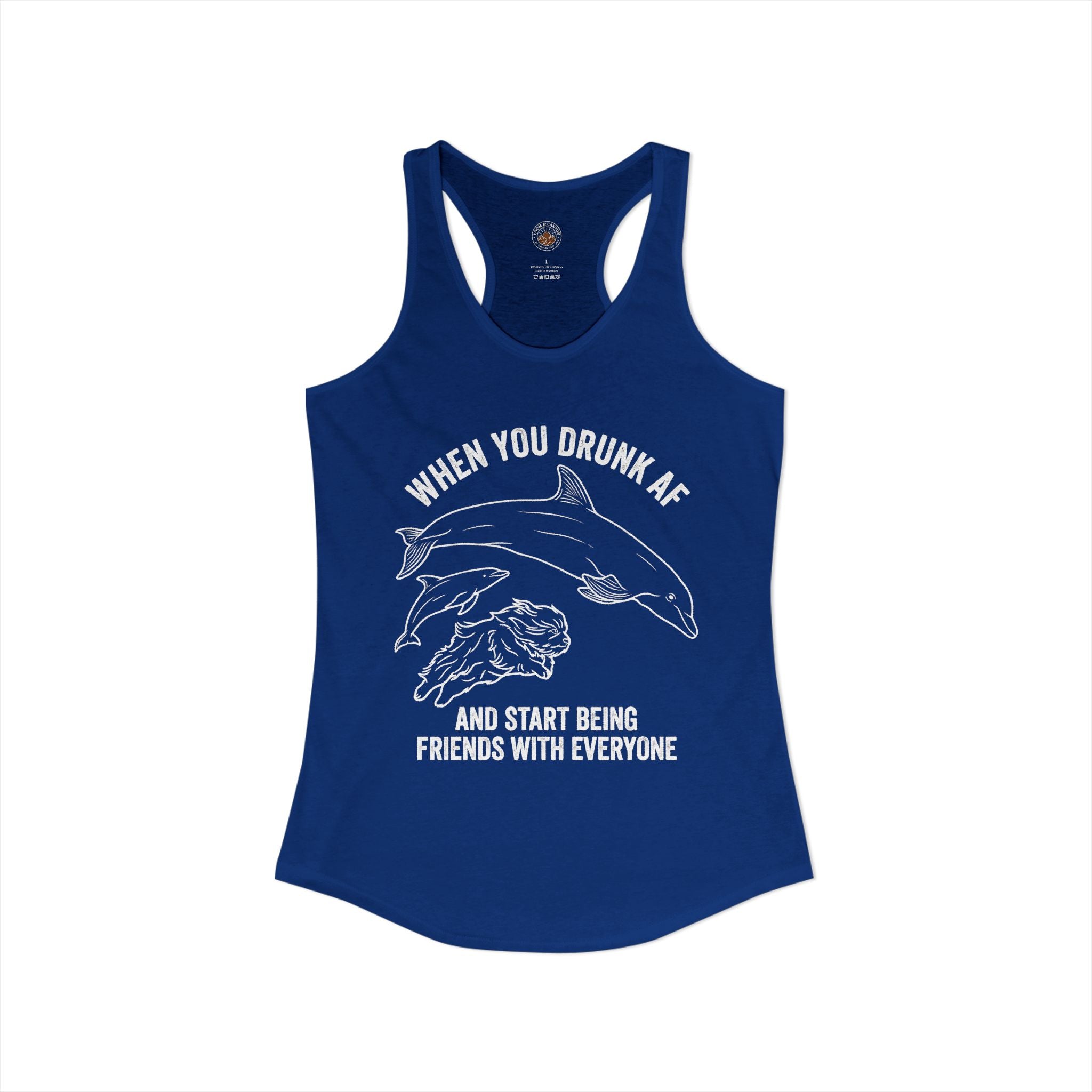 "When You Drunk AF" Funny Meme Women's Graphic Racerback Tank