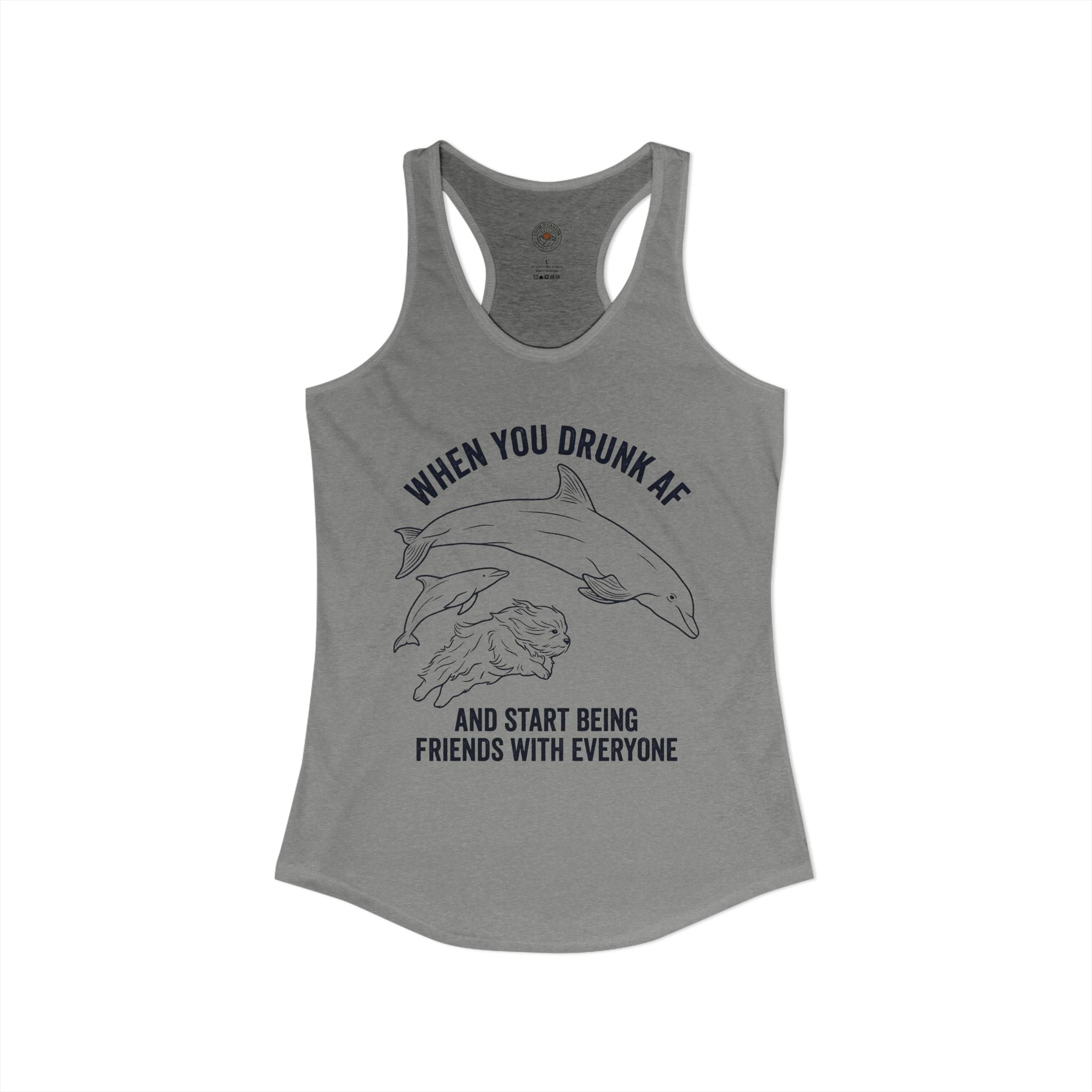 "When You Drunk AF" Funny Meme Women's Graphic Racerback Tank