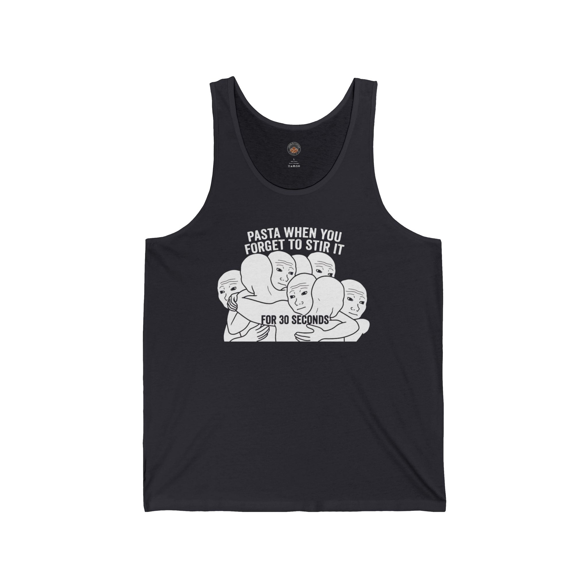 "Pasta When You Forget to Stir It for 30 Seconds" Funny Meme Men/Unisex Graphic Tank