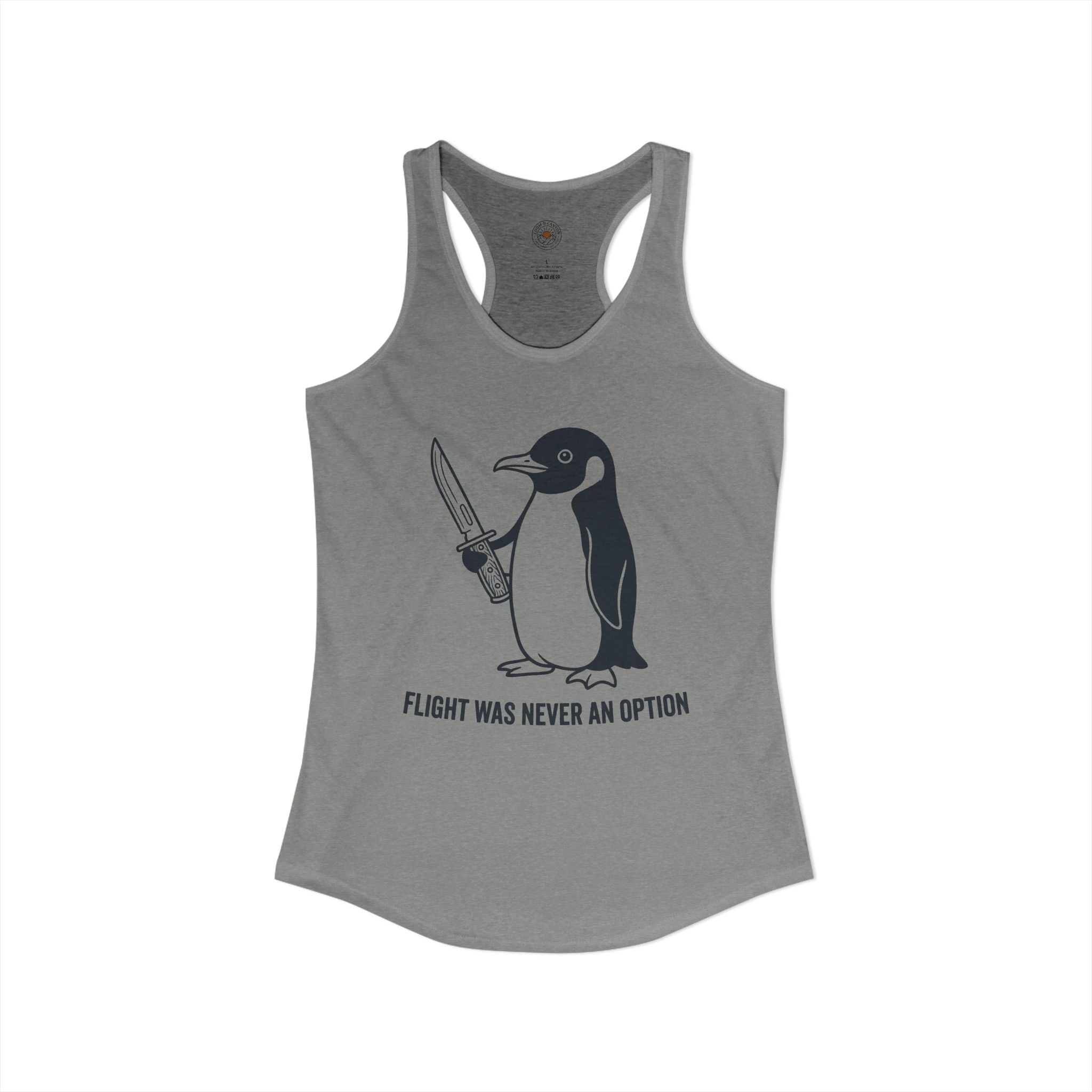 "Flight Was Never An Option" Funny Meme Women's Graphic Racerback Tank