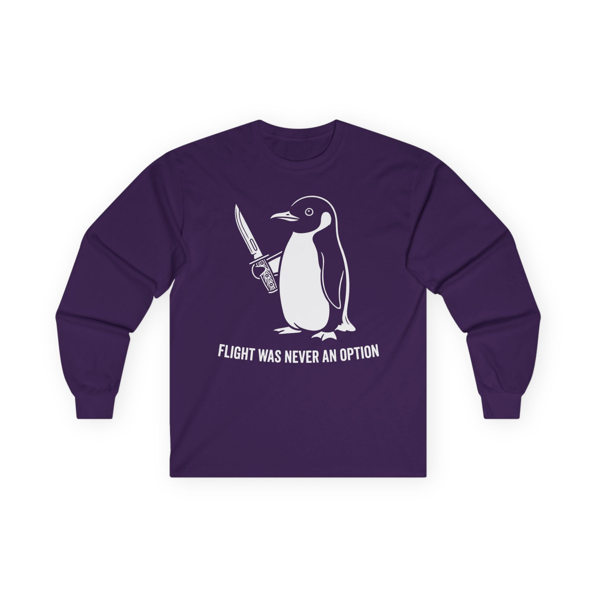 "Flight Was Never An Option" Funny Meme Men/Unisex Graphic Long Sleeve T-Shirt