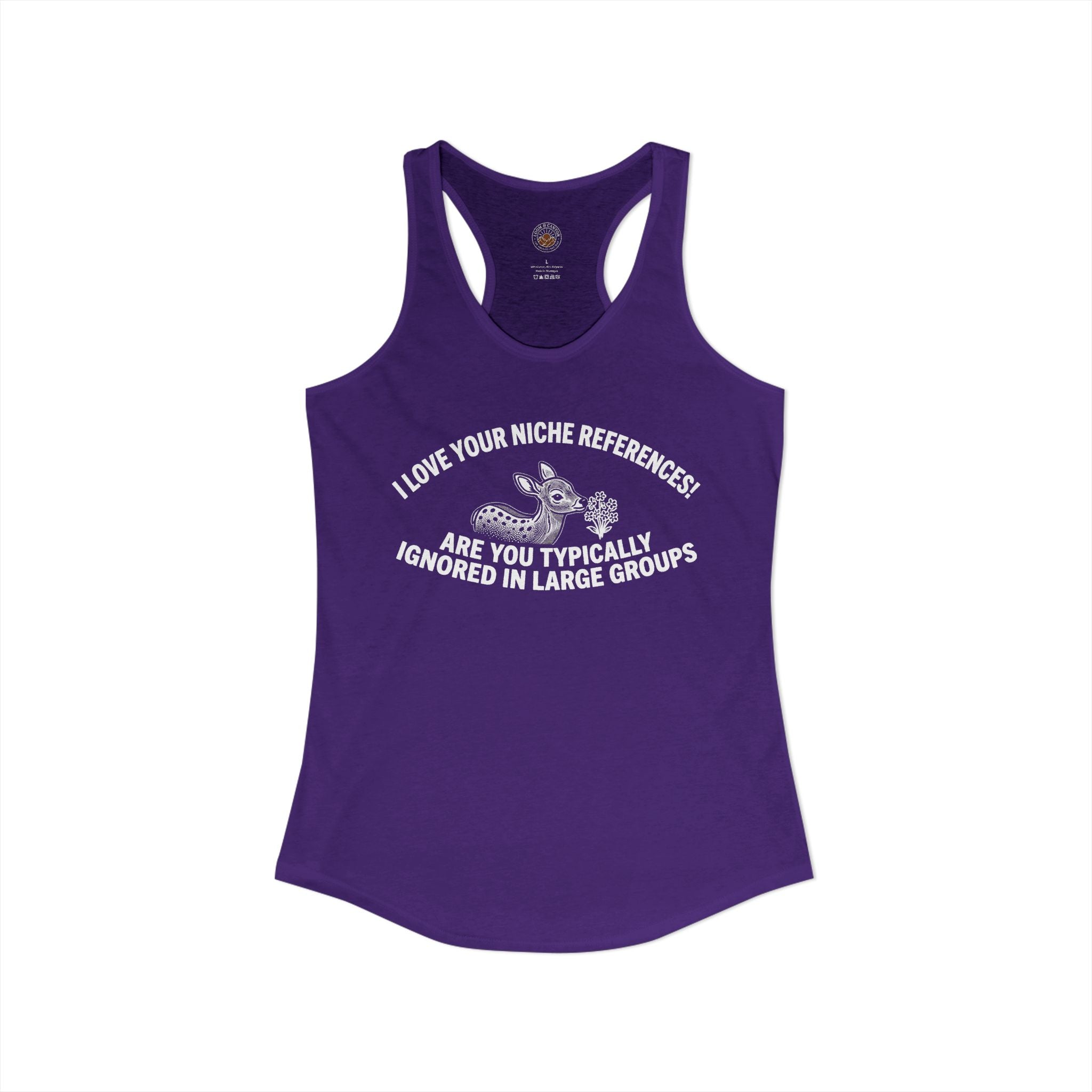 "Are you Typically Ignored In Large Groups" Funny Meme Women's Graphic Racerback Tank