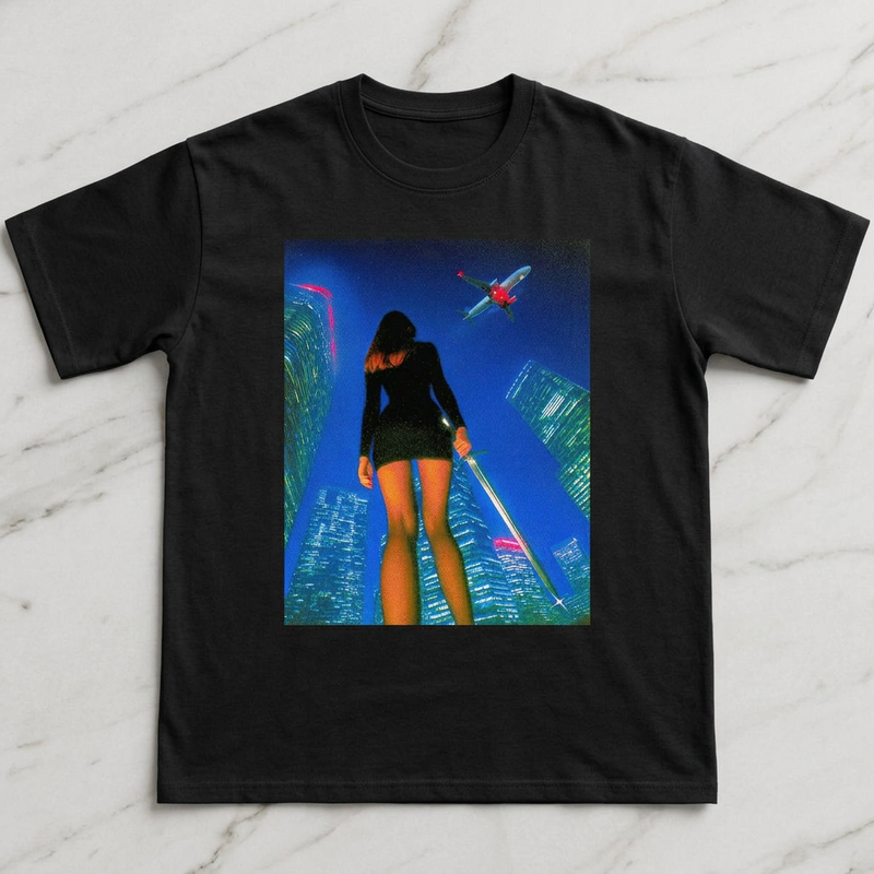 Neon Skyscrapers Men/Unisex Mineral Wash T-Shirt