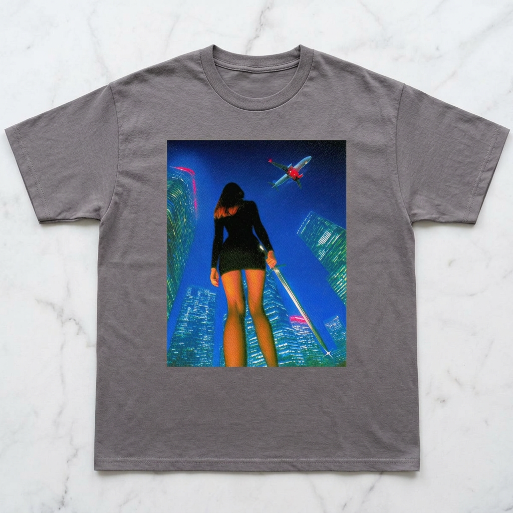 Neon Skyscrapers Men/Unisex Mineral Wash T-Shirt