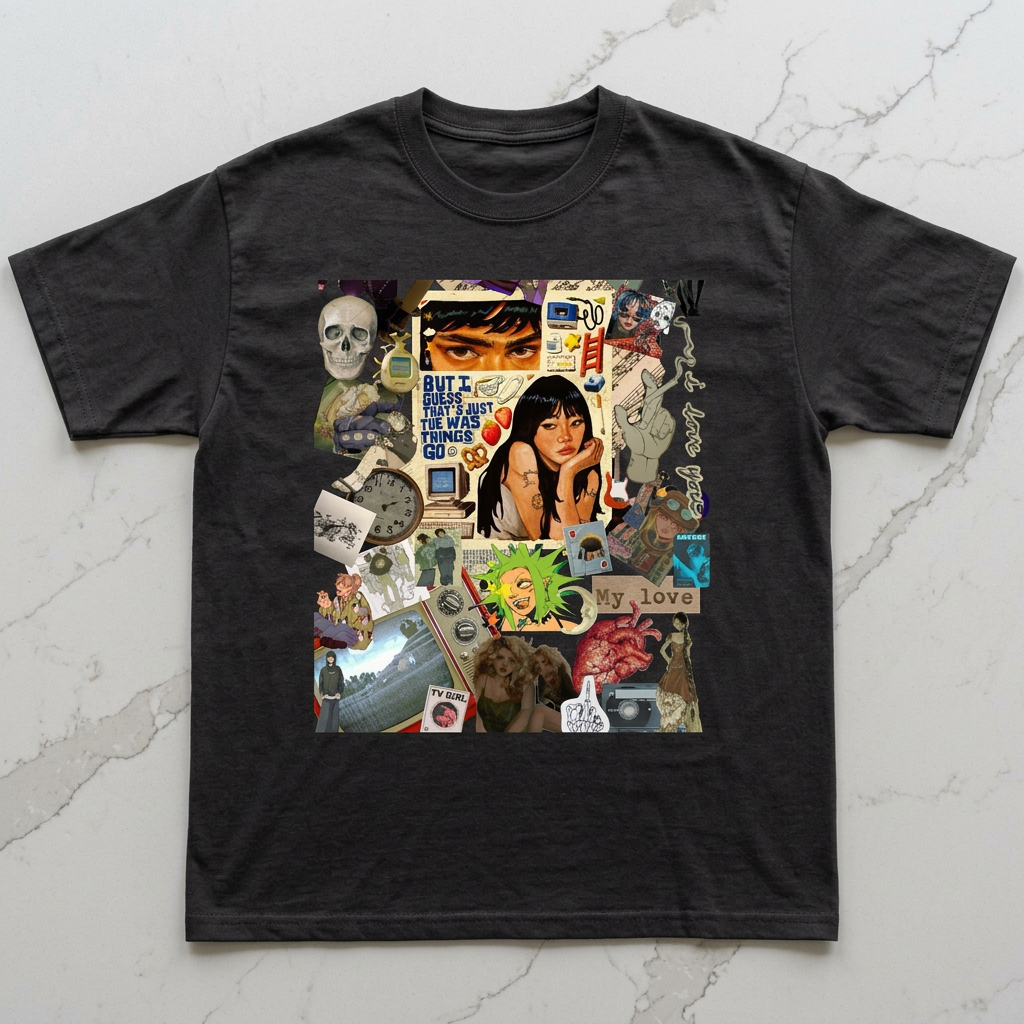 Lovestruck Collage Men/Unisex Mineral Wash T-Shirt