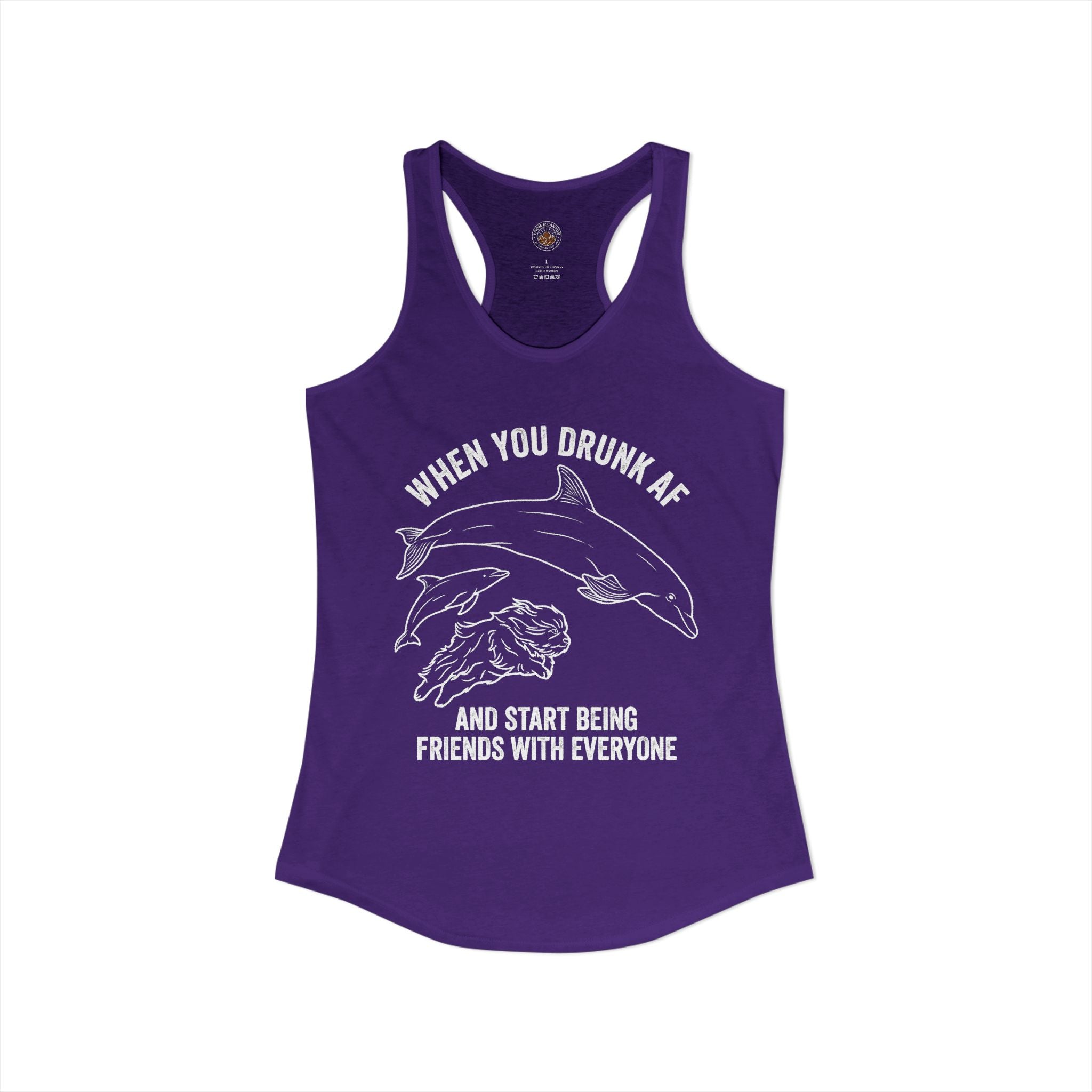 "When You Drunk AF" Funny Meme Women's Graphic Racerback Tank