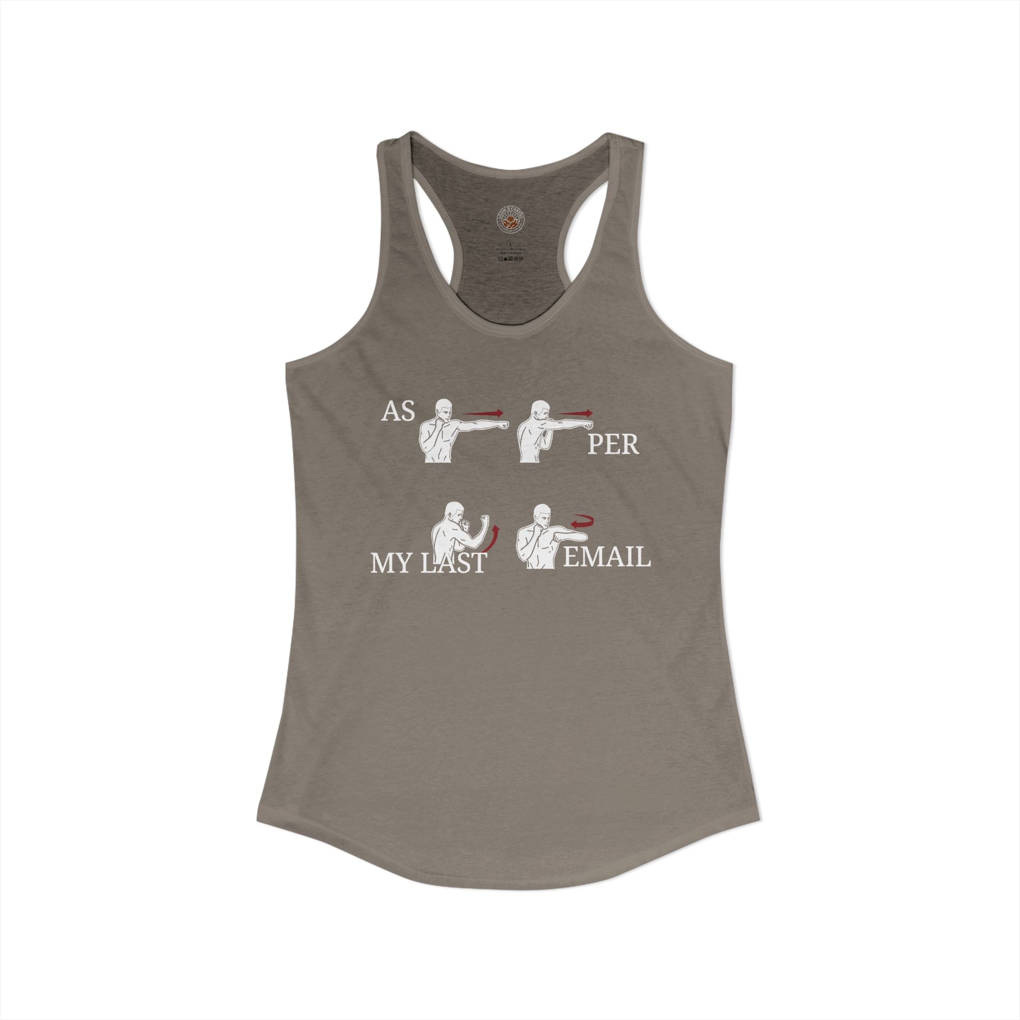 "As Per My Last Email" Funny Meme Women's Graphic Racerback Tank