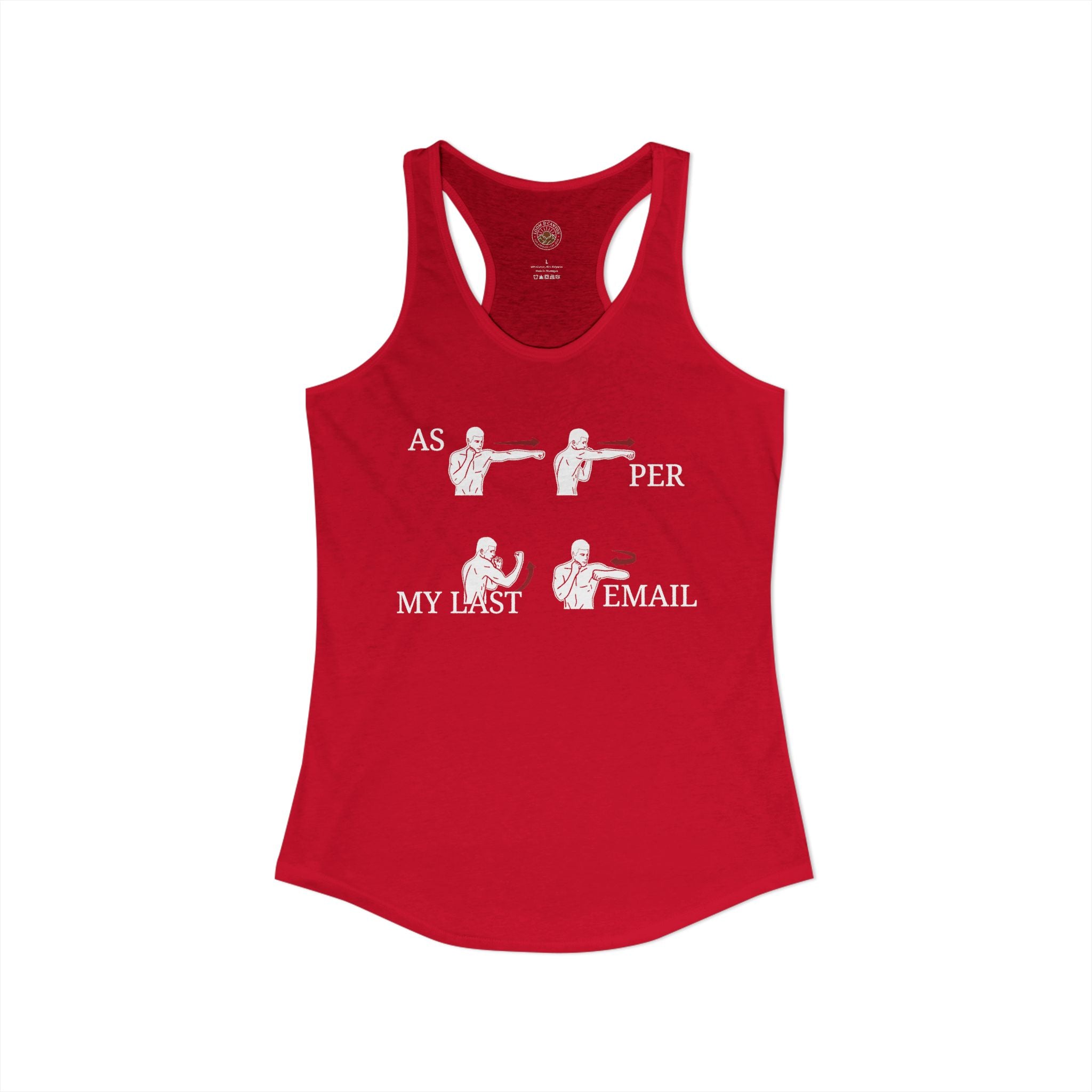 "As Per My Last Email" Funny Meme Women's Graphic Racerback Tank