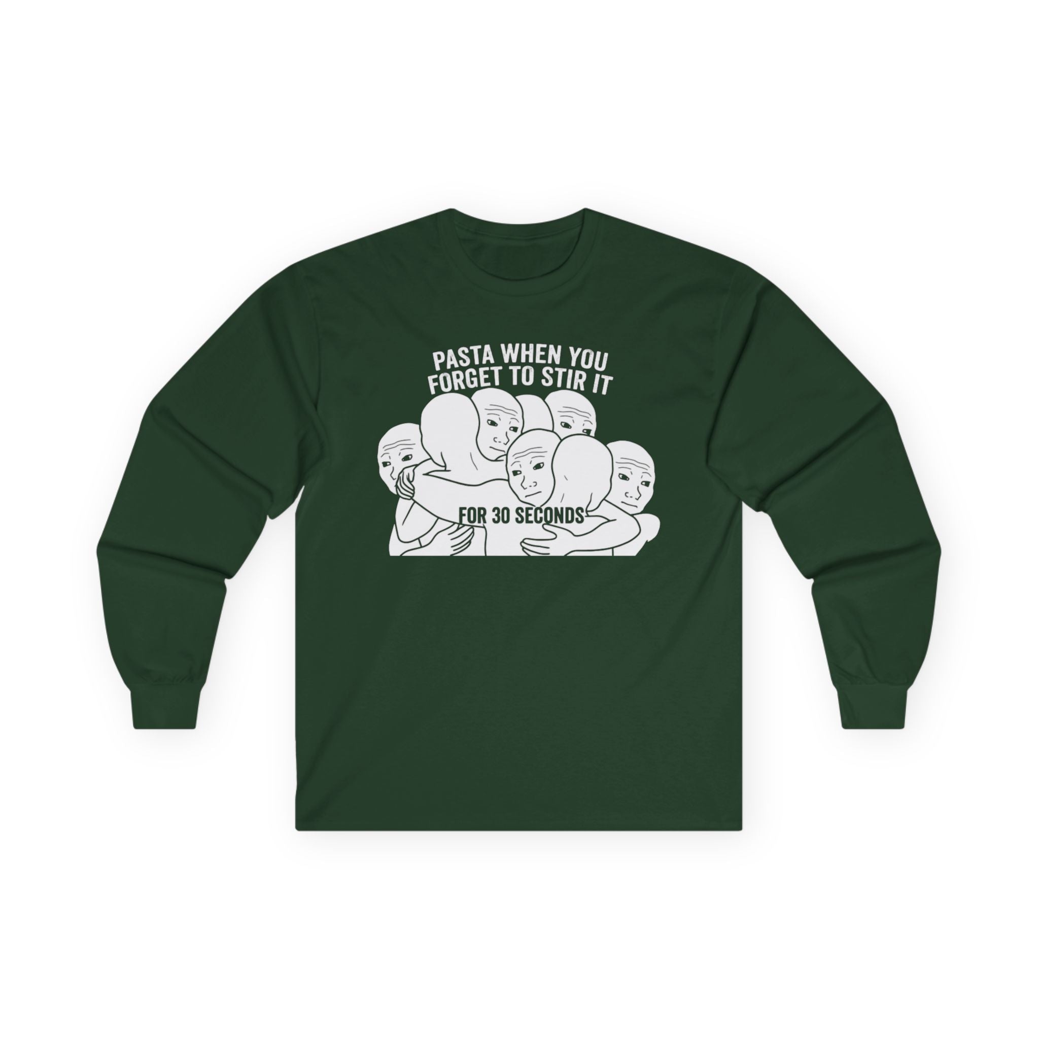 "Pasta When You Forget To Stir It For 30 Seconds" Funny Meme Men/Unisex Graphic Long Sleeve T-Shirt