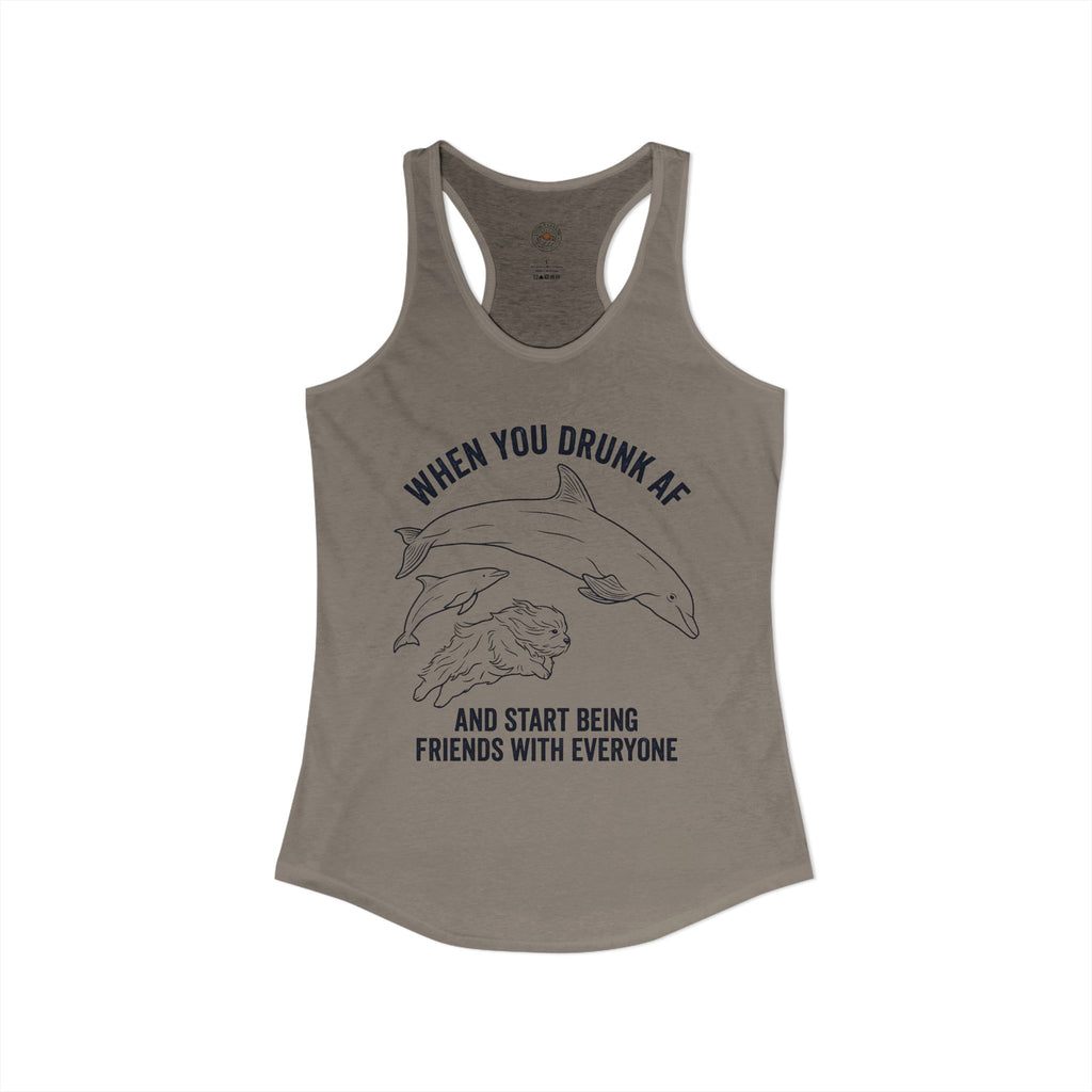 "When You Drunk AF" Funny Meme Women's Graphic Racerback Tank