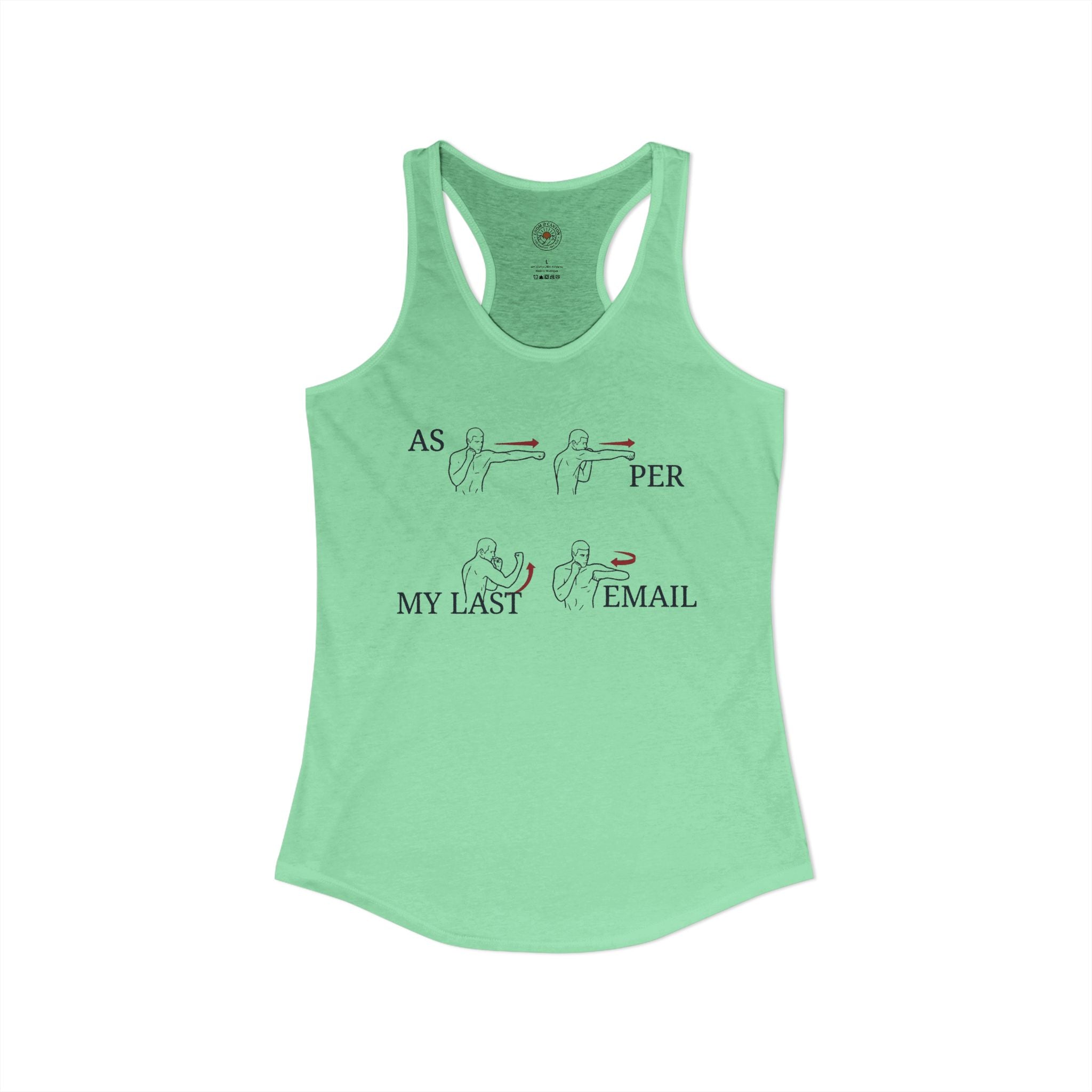 "As Per My Last Email" Funny Meme Women's Graphic Racerback Tank