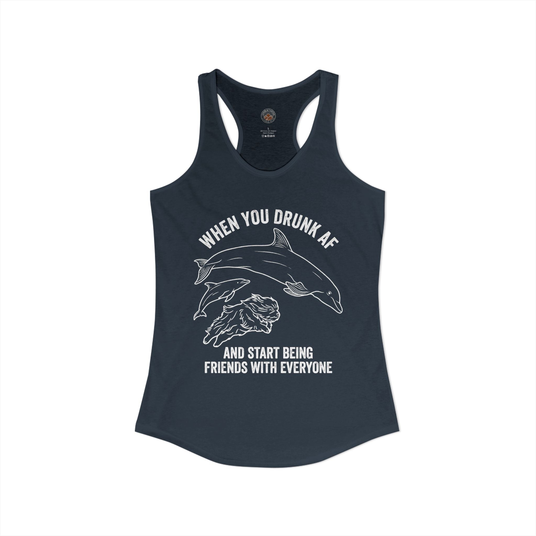 "When You Drunk AF" Funny Meme Women's Graphic Racerback Tank