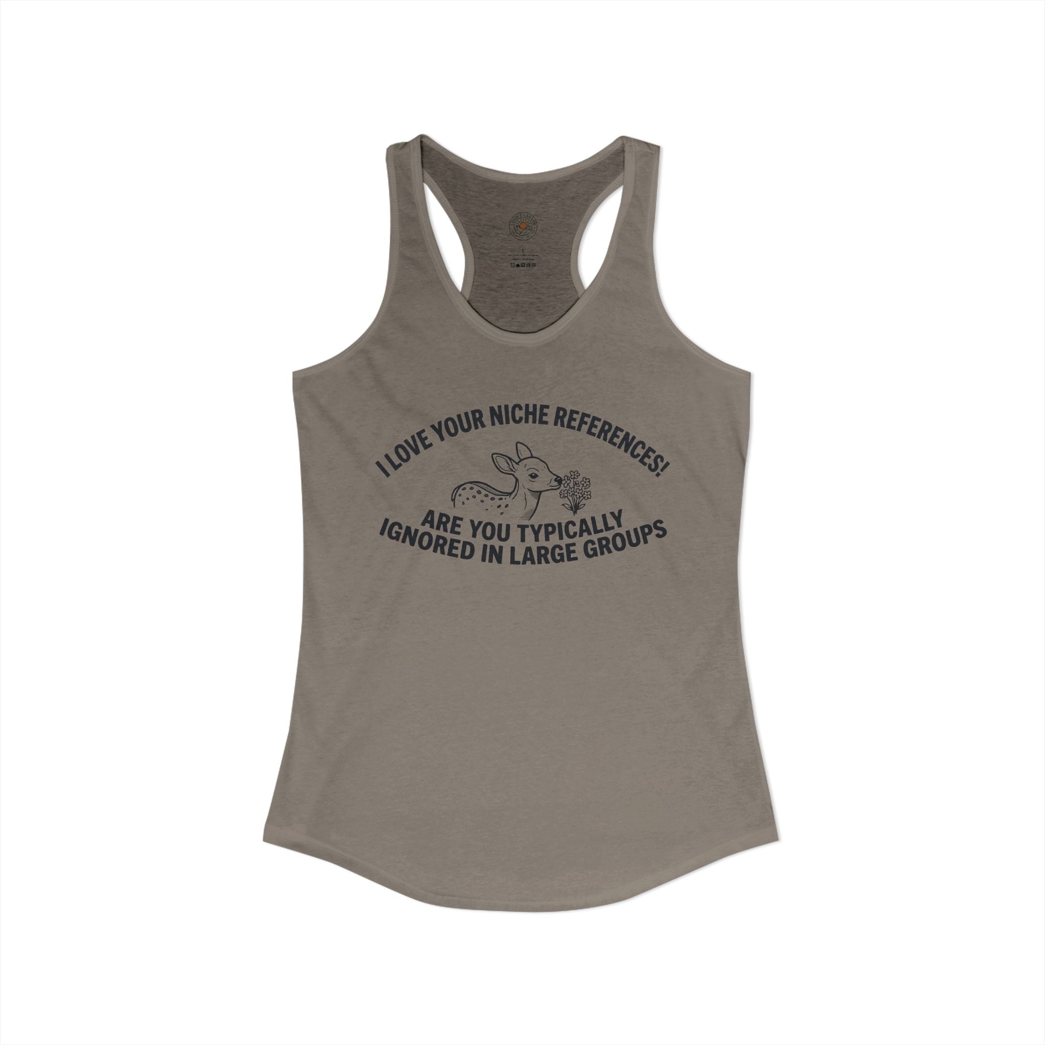 "Are you Typically Ignored In Large Groups" Funny Meme Women's Graphic Racerback Tank