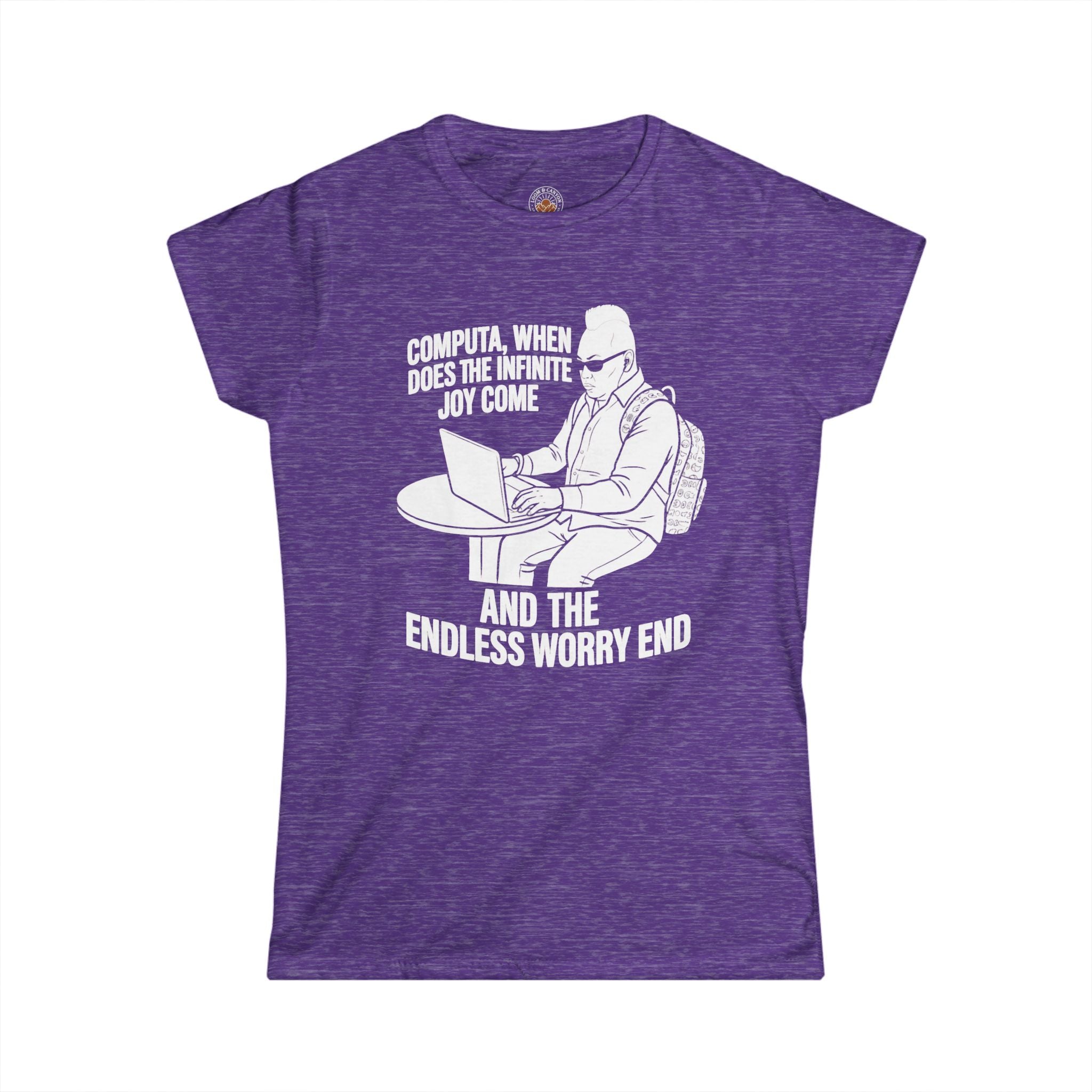 "Computa, When Does The Infinite Joy Come" Funny Meme Women's Graphic T-Shirt