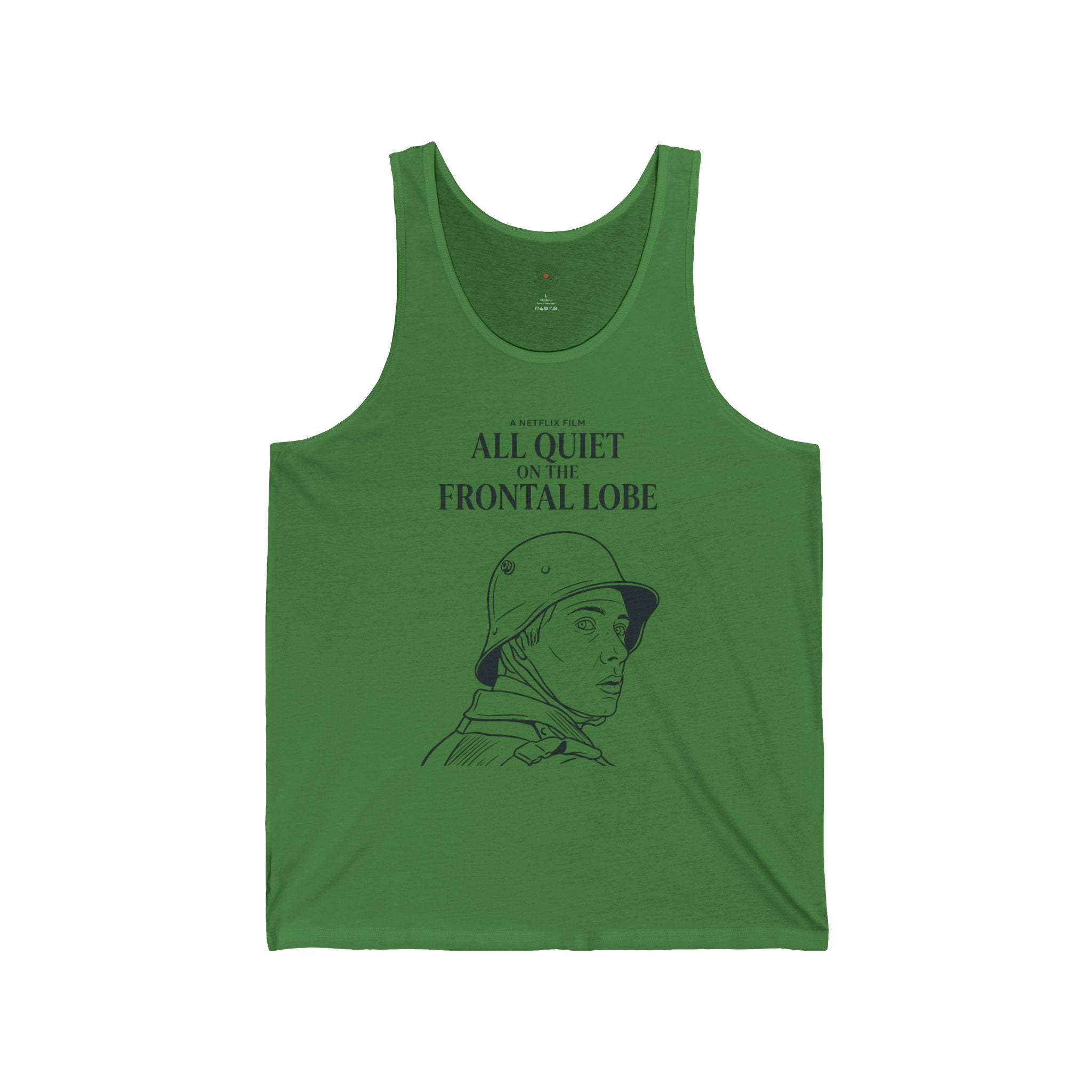 “All Quiet On The Frontal Lobe” Funny Meme Men/Unisex Graphic Tank