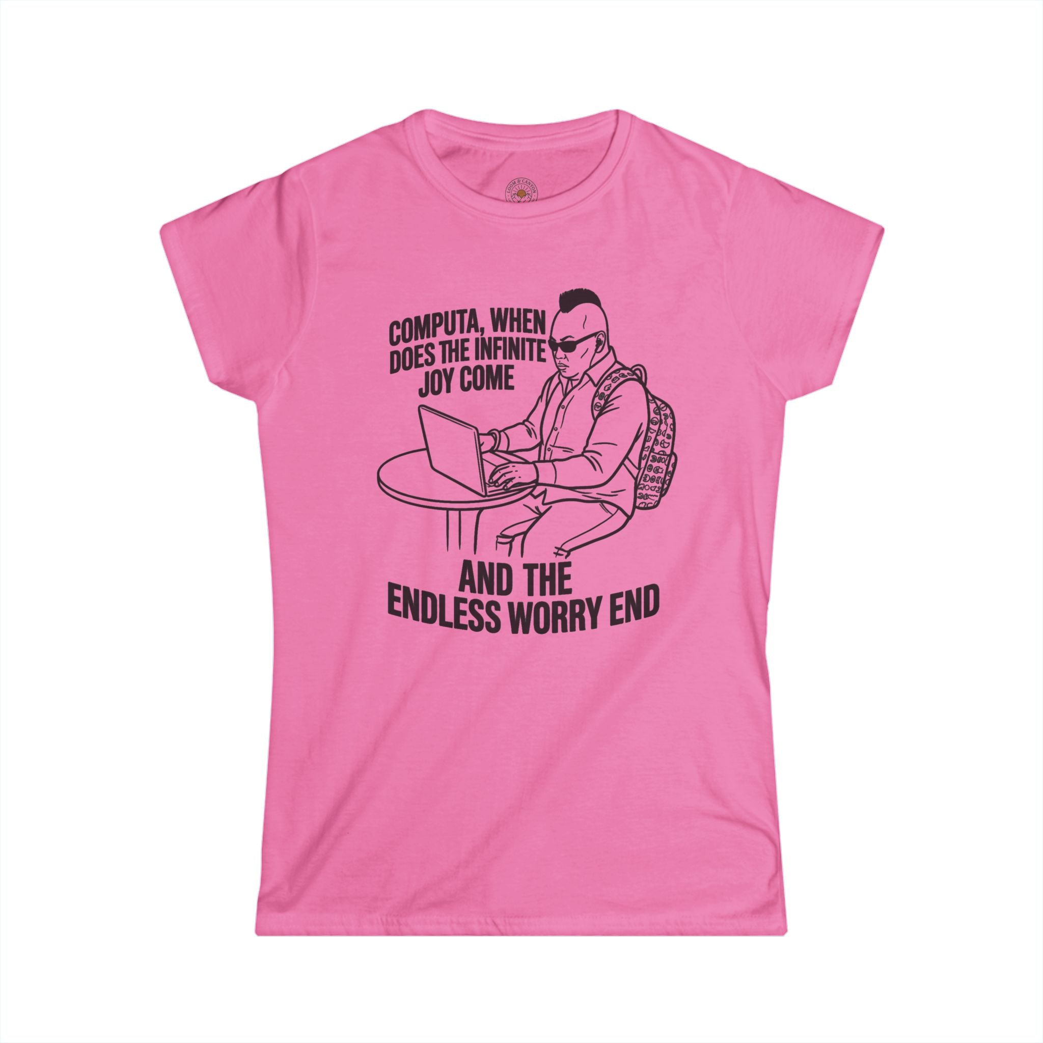 "Computa, When Does The Infinite Joy Come" Funny Meme Women's Graphic T-Shirt