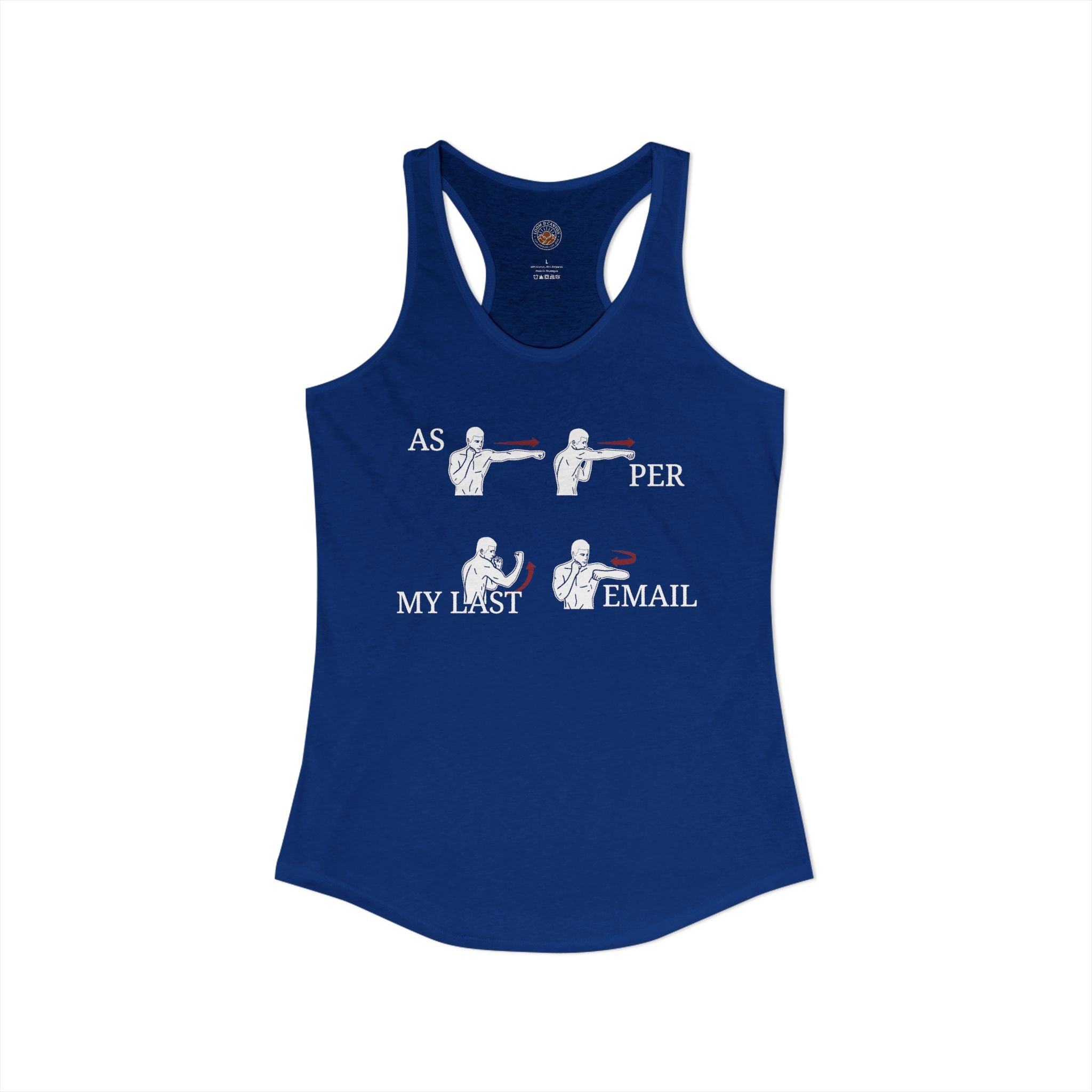 "As Per My Last Email" Funny Meme Women's Graphic Racerback Tank