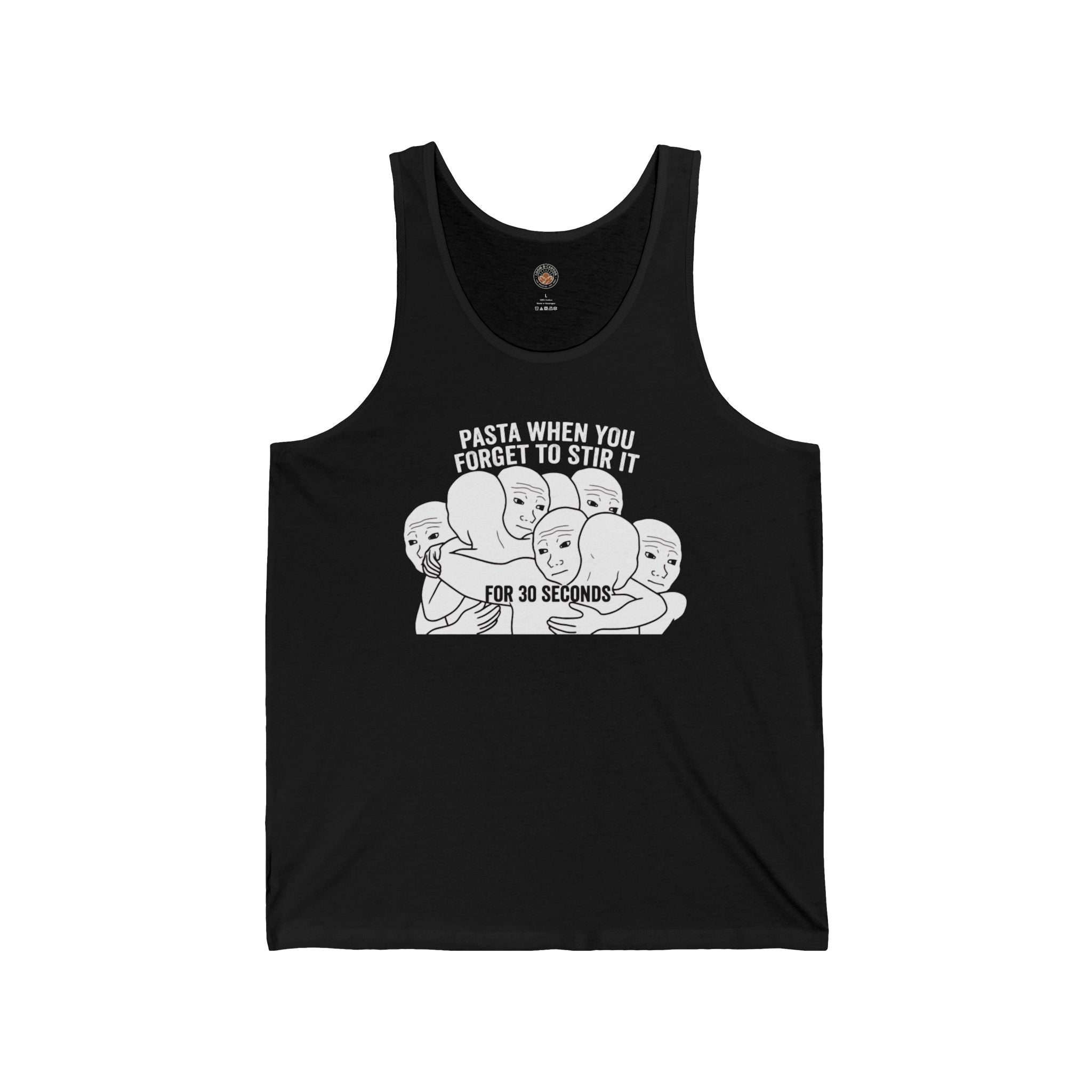 "Pasta When You Forget to Stir It for 30 Seconds" Funny Meme Men/Unisex Graphic Tank