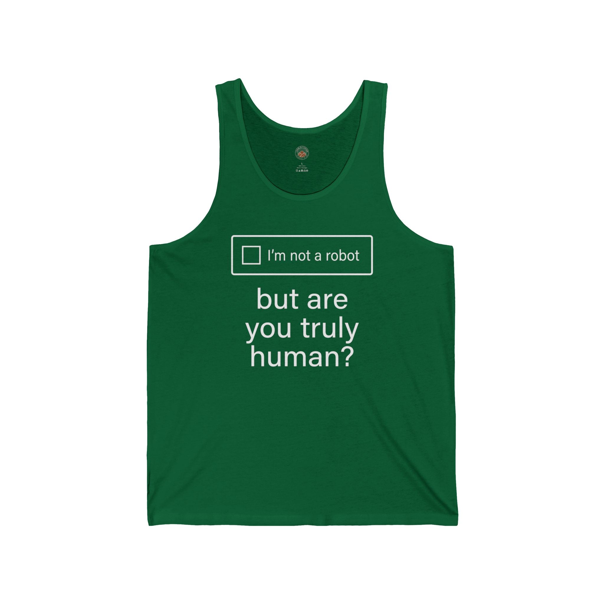 "But Are You Truly Human?" Meme Men/Unisex Graphic Tank