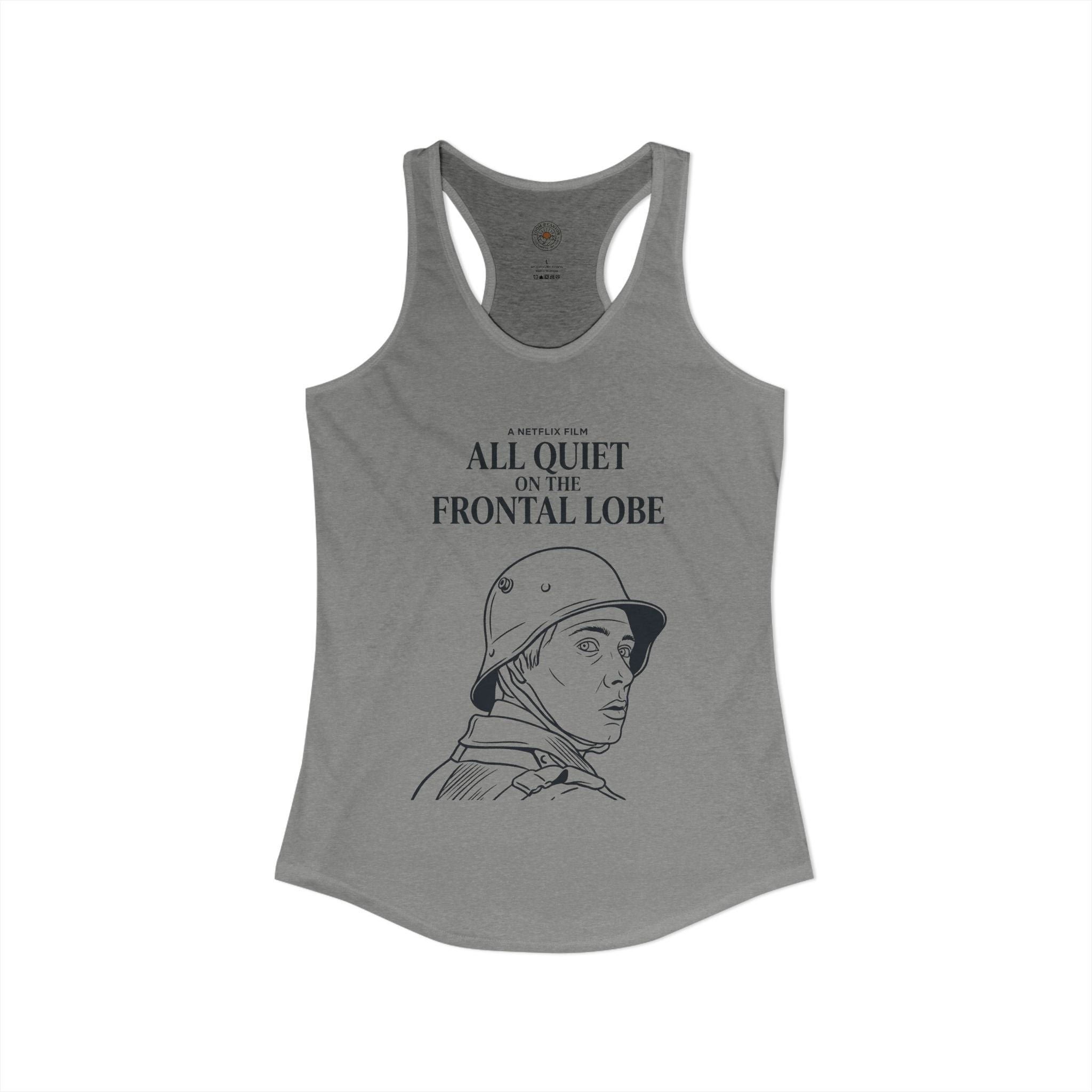 "All Quiet On The Frontal Lobe" Funny Meme Women's Graphic Racerback Tank