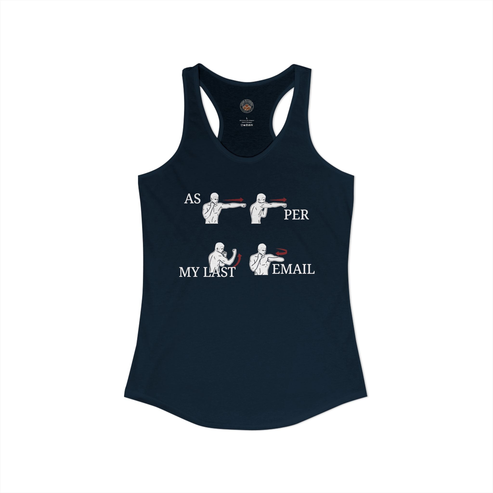 "As Per My Last Email" Funny Meme Women's Graphic Racerback Tank
