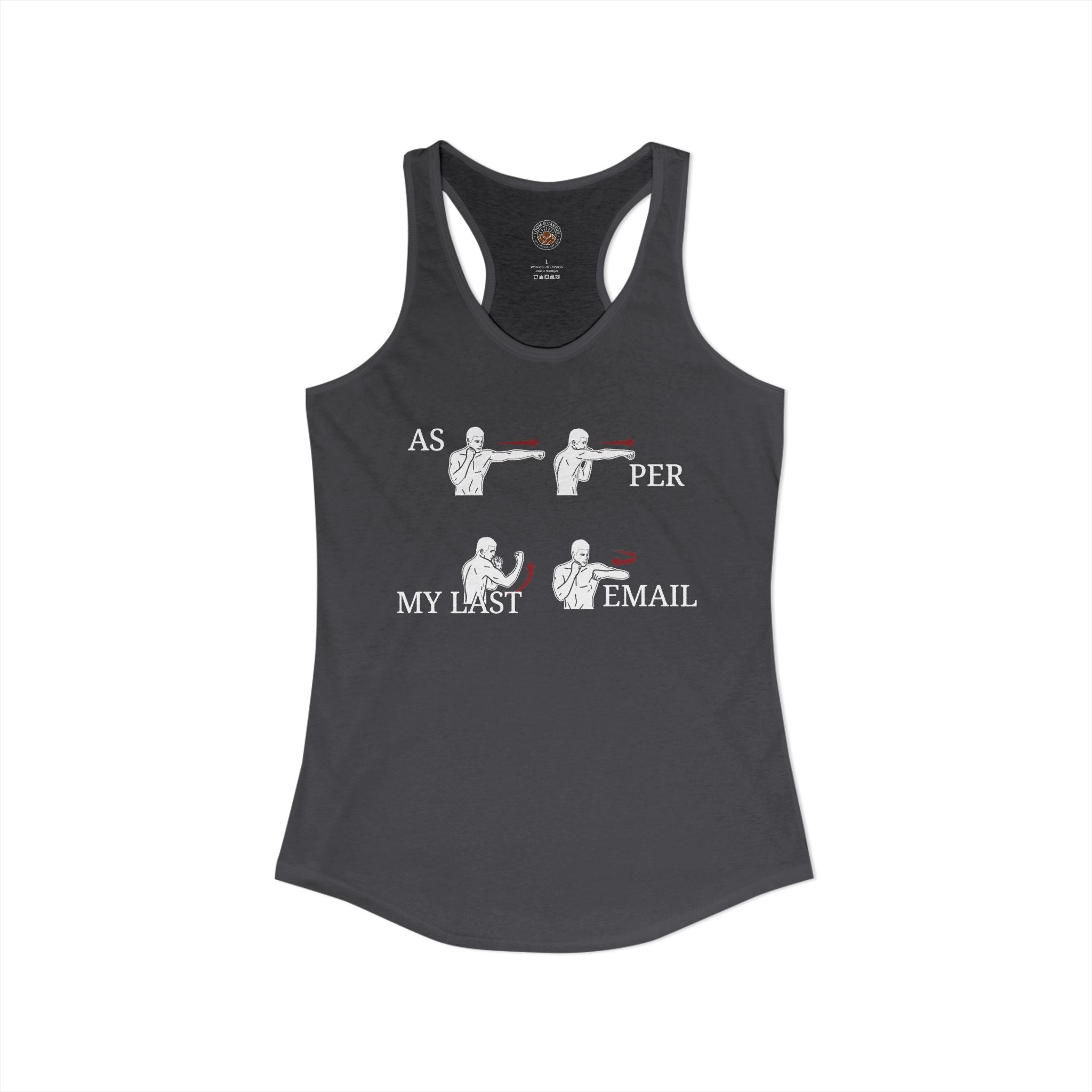 "As Per My Last Email" Funny Meme Women's Graphic Racerback Tank