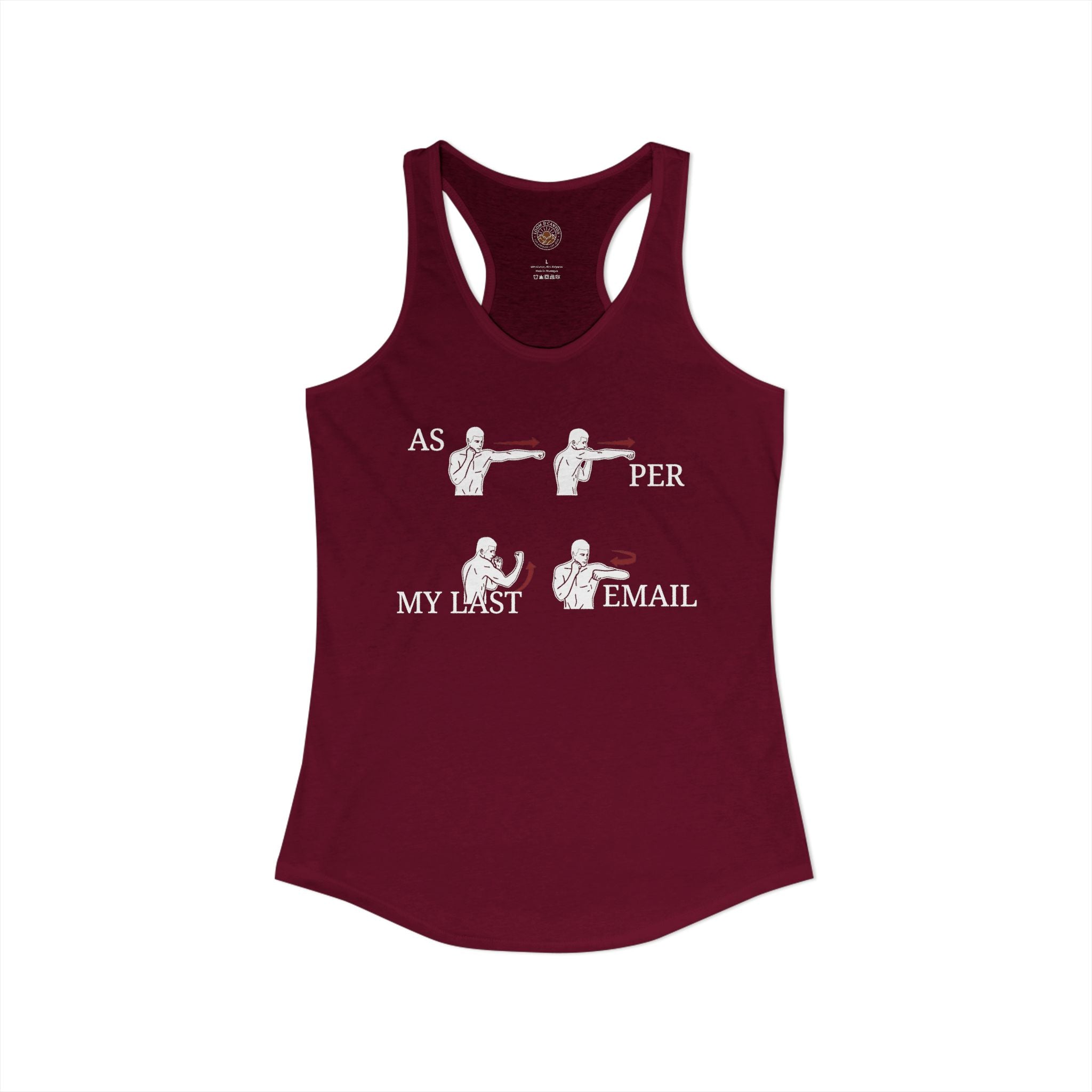 "As Per My Last Email" Funny Meme Women's Graphic Racerback Tank