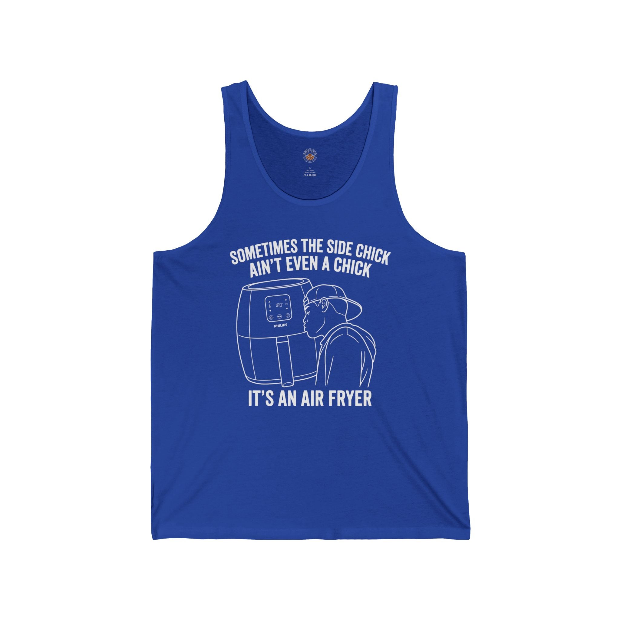 “Sometimes The Side Chick Ain’t Even A Chick, It’s An Air Fryer” Funny Meme Mens/Unisex Graphic Tank